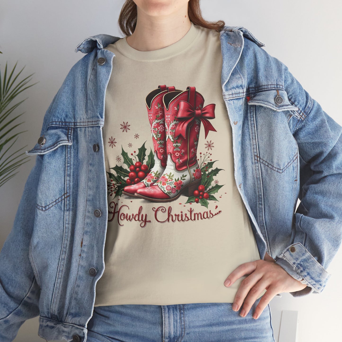 Howdy Christmas Western Boots Unisex T-Shirt