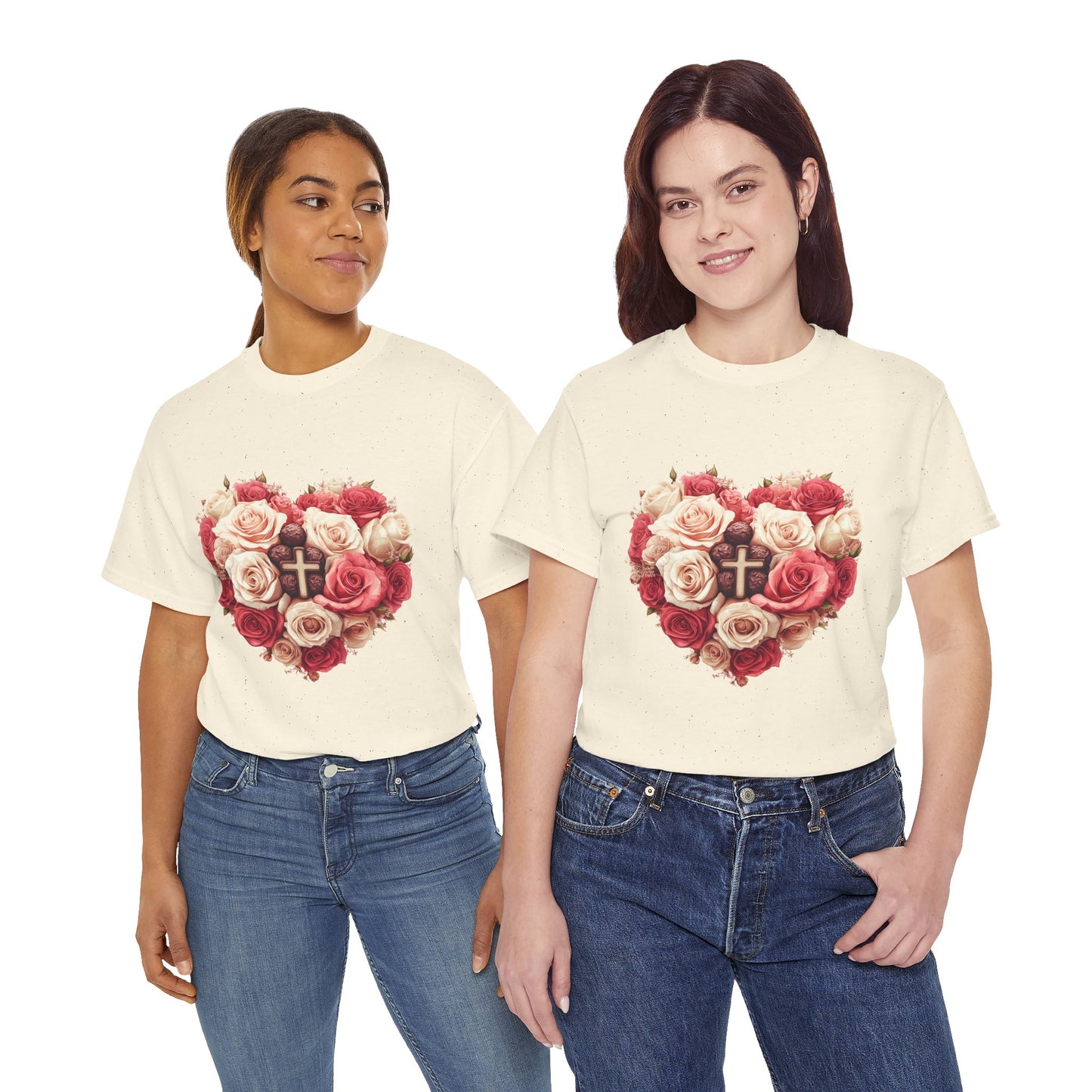 Love Like Jesus Rose Heart Valentine Tee