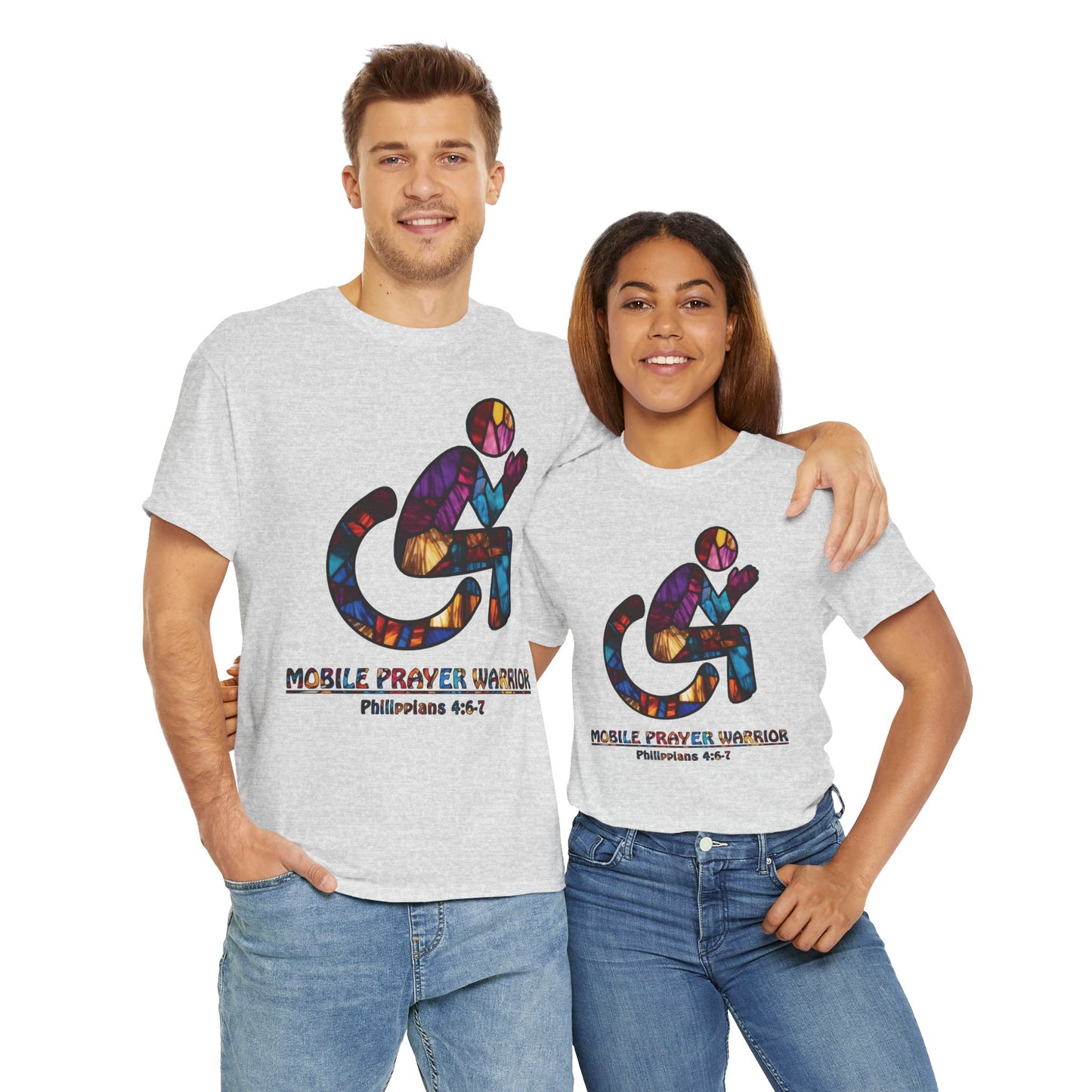 Christian Unisex Tee - Mobile Prayer Warrior Wheelchair Philippians 4:5-7 Tee