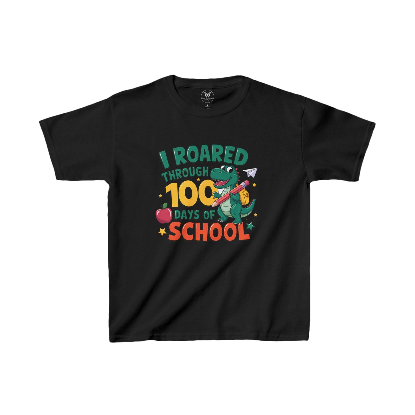 Kids Tee-Roared Through 100 Days School Kids Tee