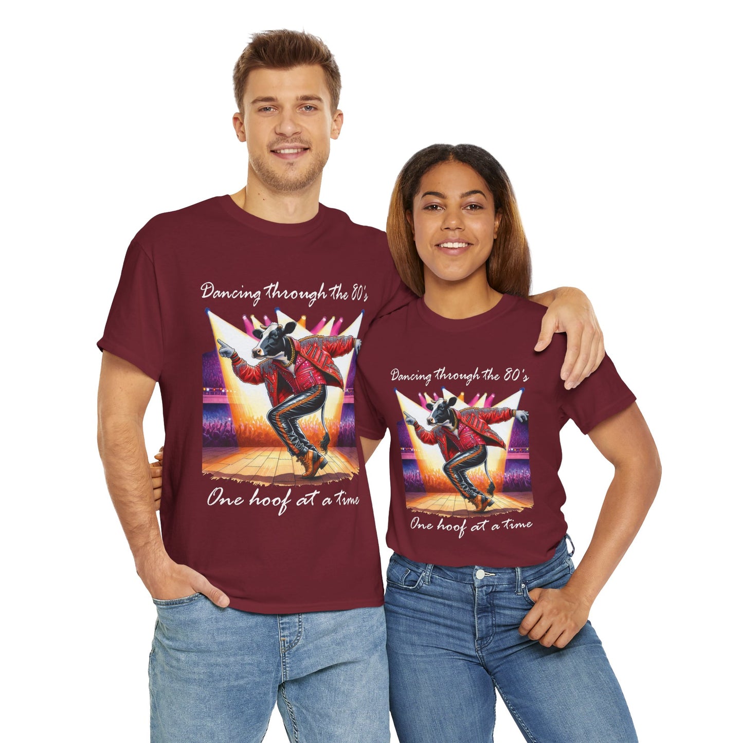 Dancing through the 80's one hoof at a time Cow Unisex Shirt