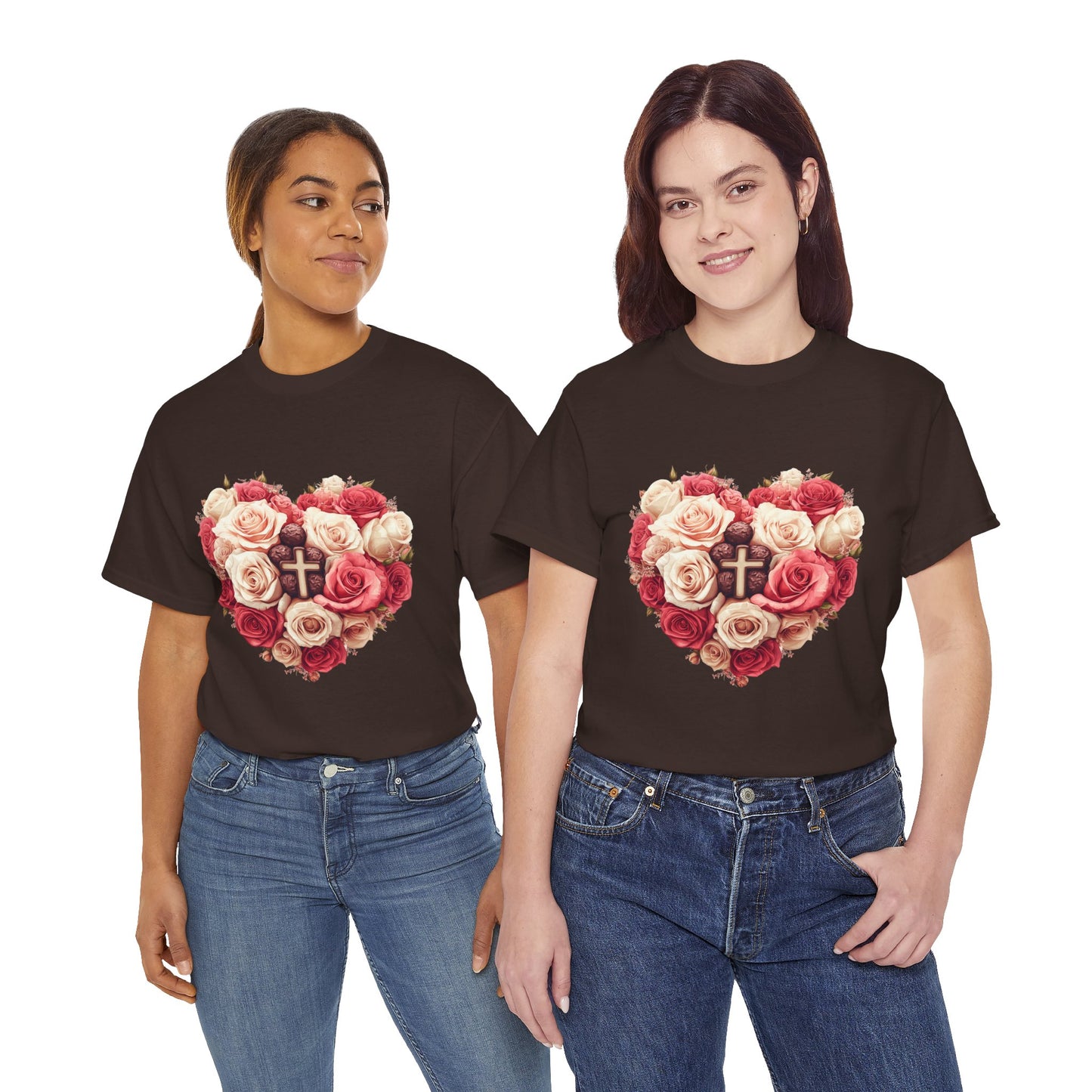 Love Like Jesus Rose Heart Valentine Tee