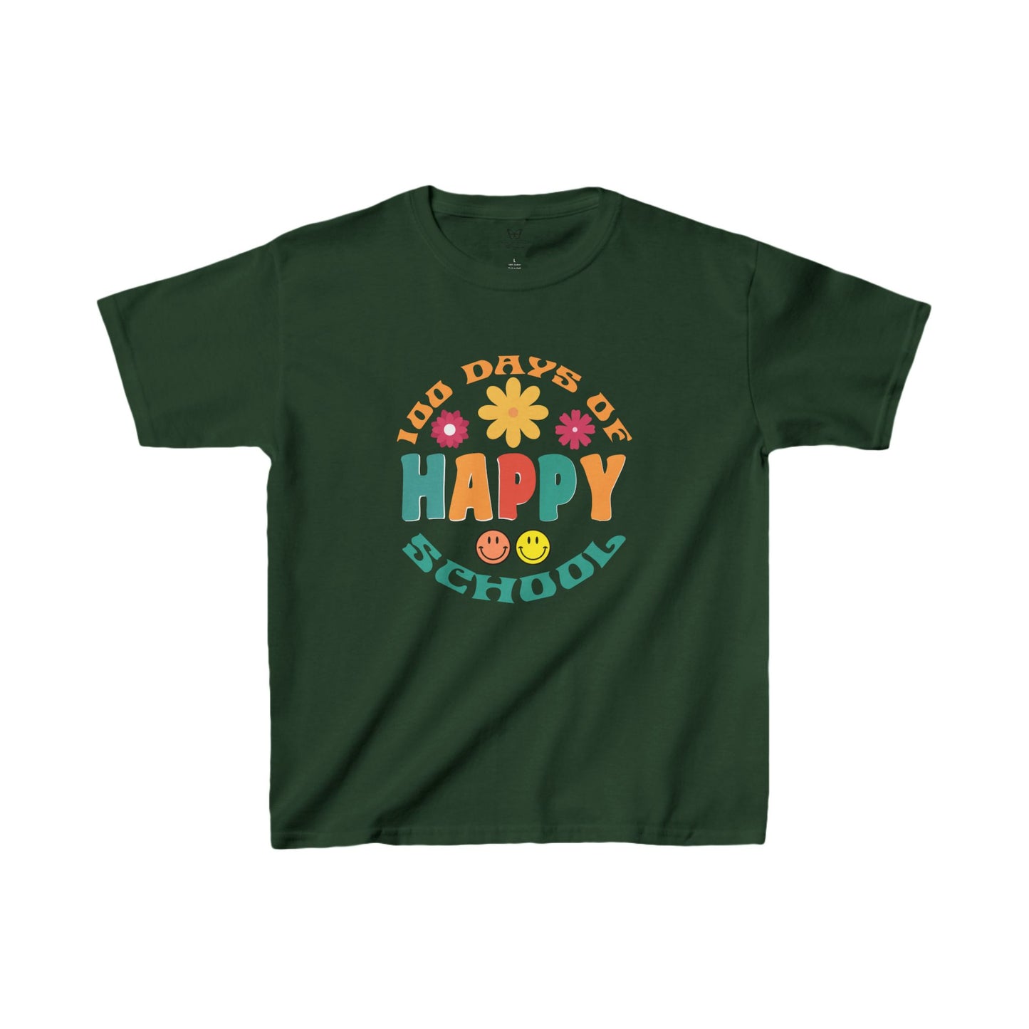 Kids Tee - Groovy Happy 100 Days of School Kids T-Shirt