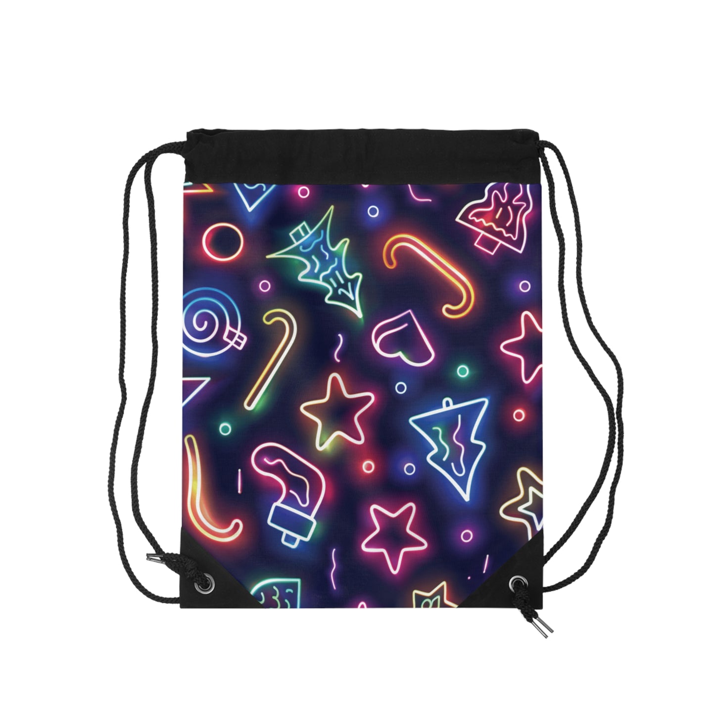 Neon Christmas Drawstring Bag