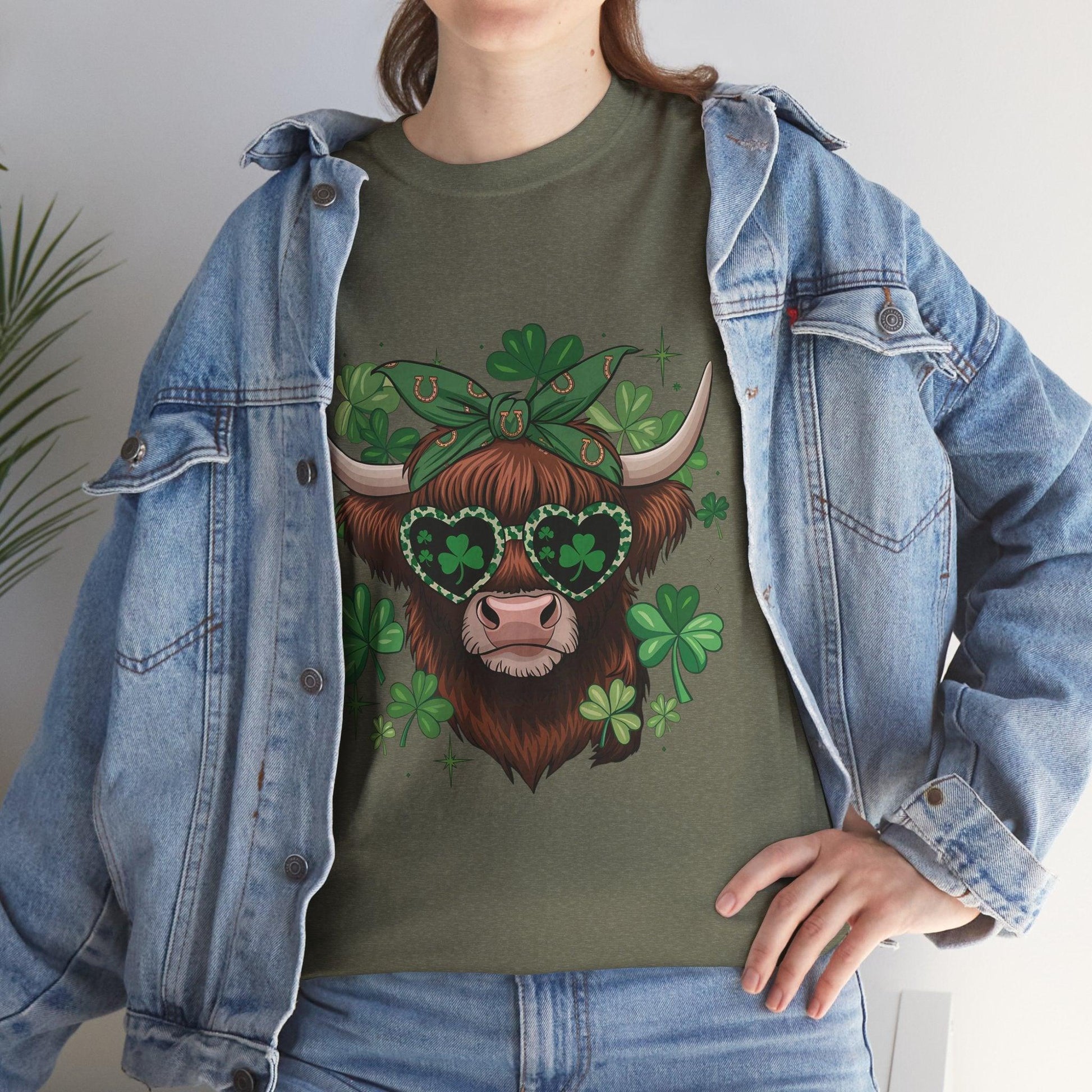 Unisex Tee - Highland Cow St. Patrick’s Day Style - Motor Girl Boutique