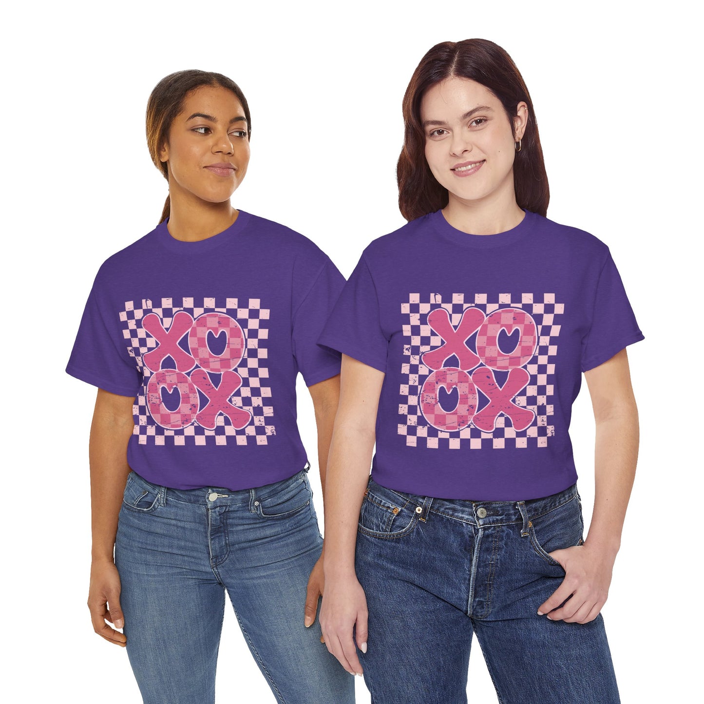 Distressed XOXO Checkerboard Unisex Tee