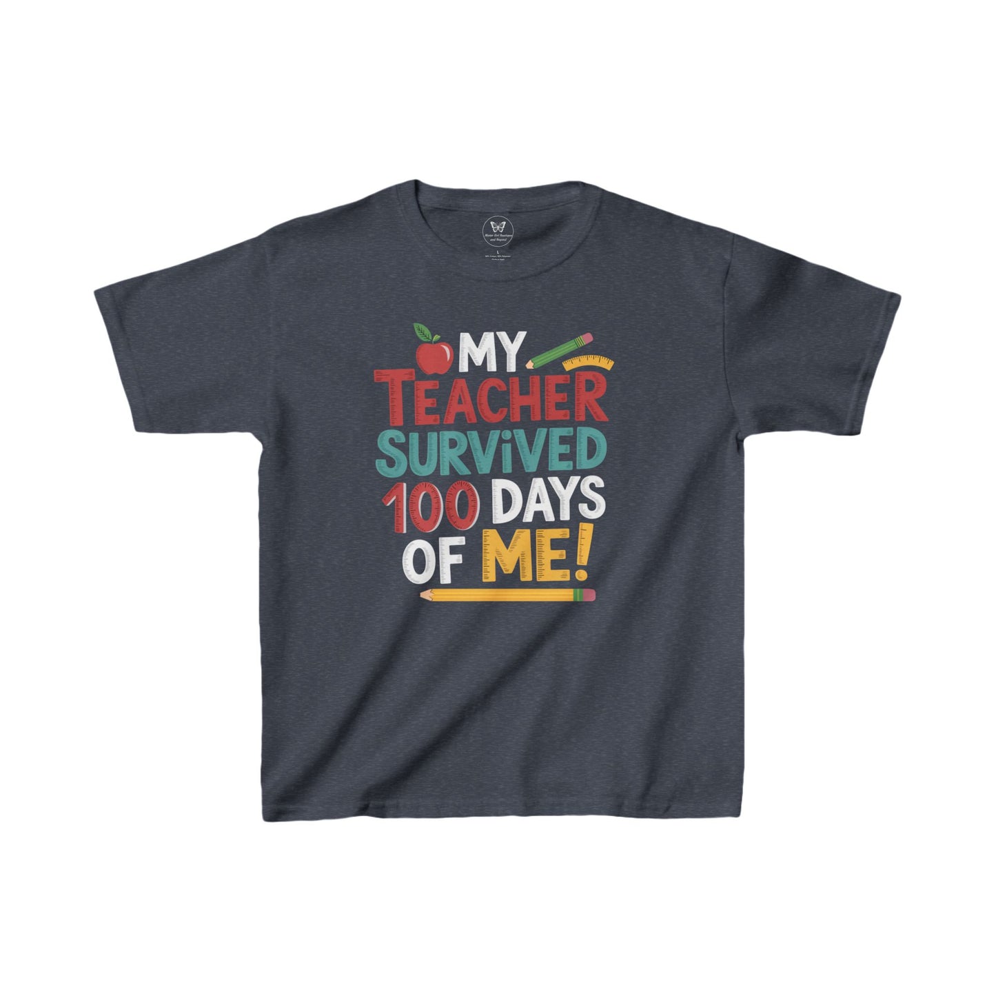 Kids Tee-My Teacher Survived 100 days of Me