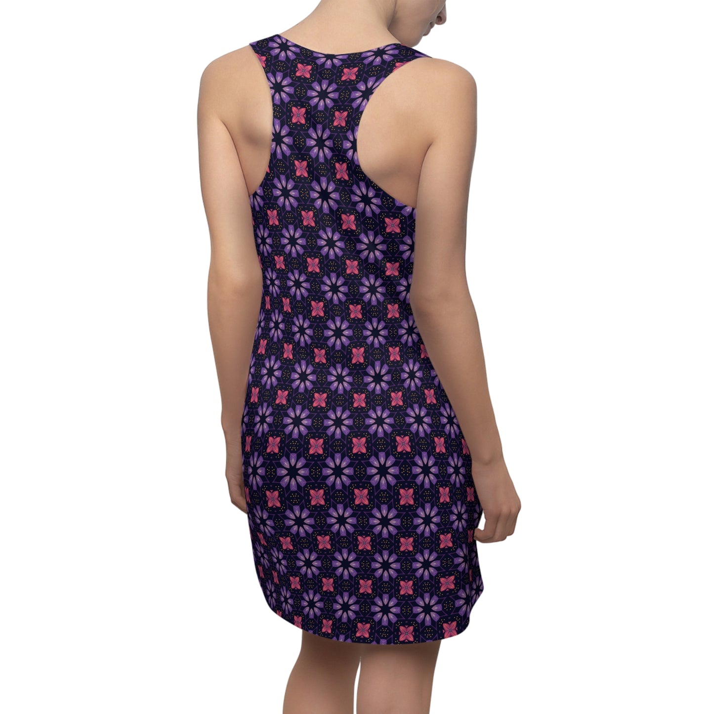 Racerback Dress - Purple and Pink Geometric Pattern