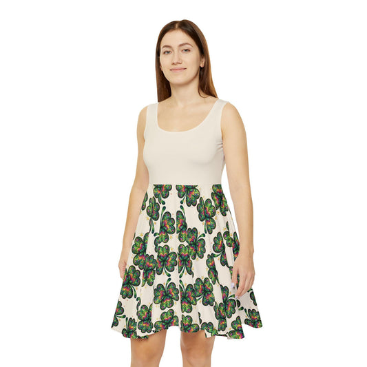 Skater Dress - Colorful Shamrock Pattern - Motor Girl Boutique