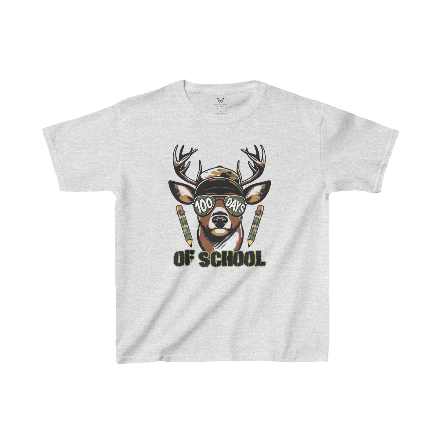 Kid's Tee - 100 Days of School Camo Buck