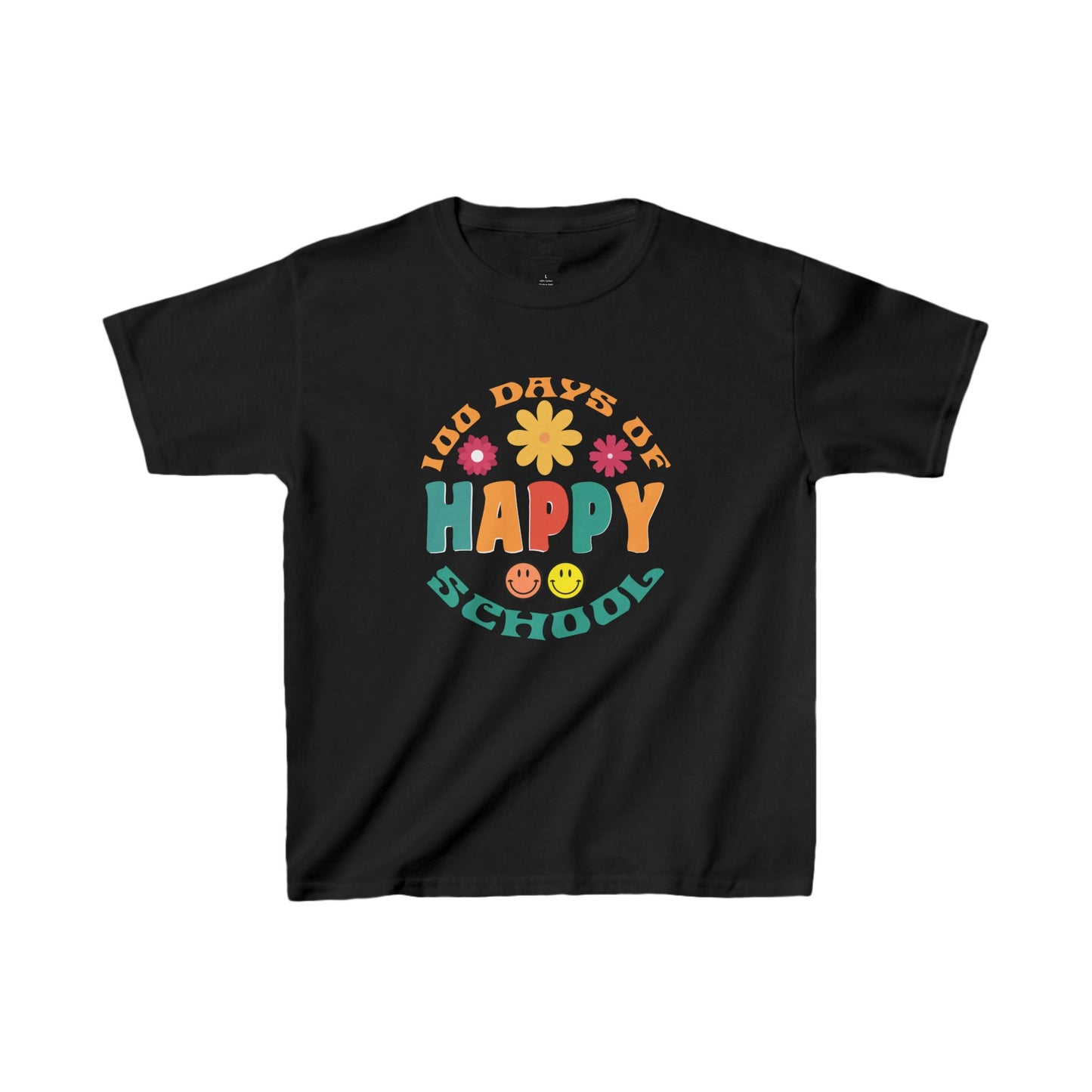 Kids Tee - Groovy Happy 100 Days of School Kids T-Shirt