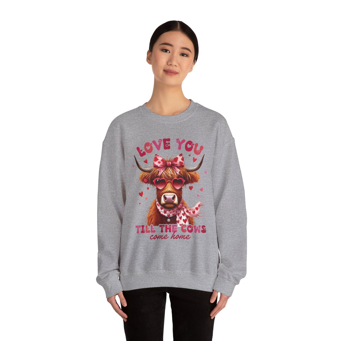 Love you till the cows come home Highland Cow Valentine Sweatshirt