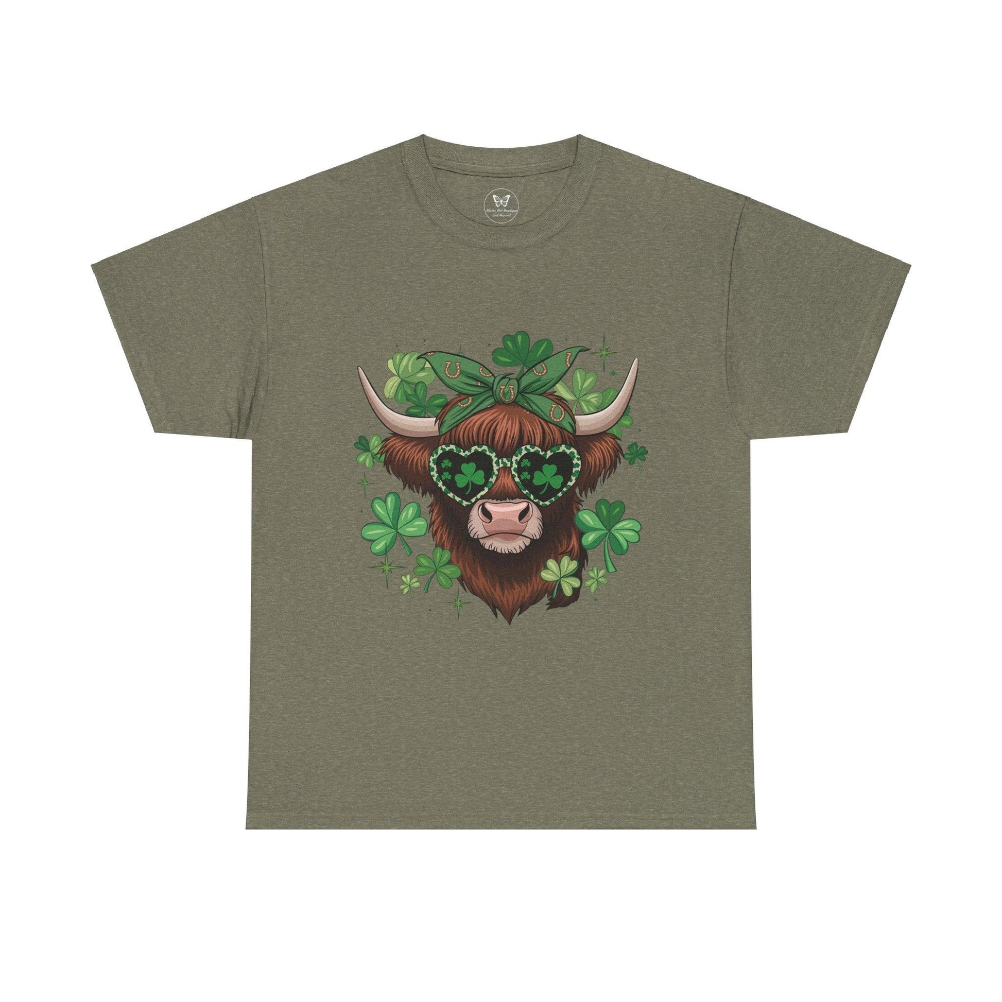 Unisex Tee - Highland Cow St. Patrick’s Day Style - Motor Girl Boutique