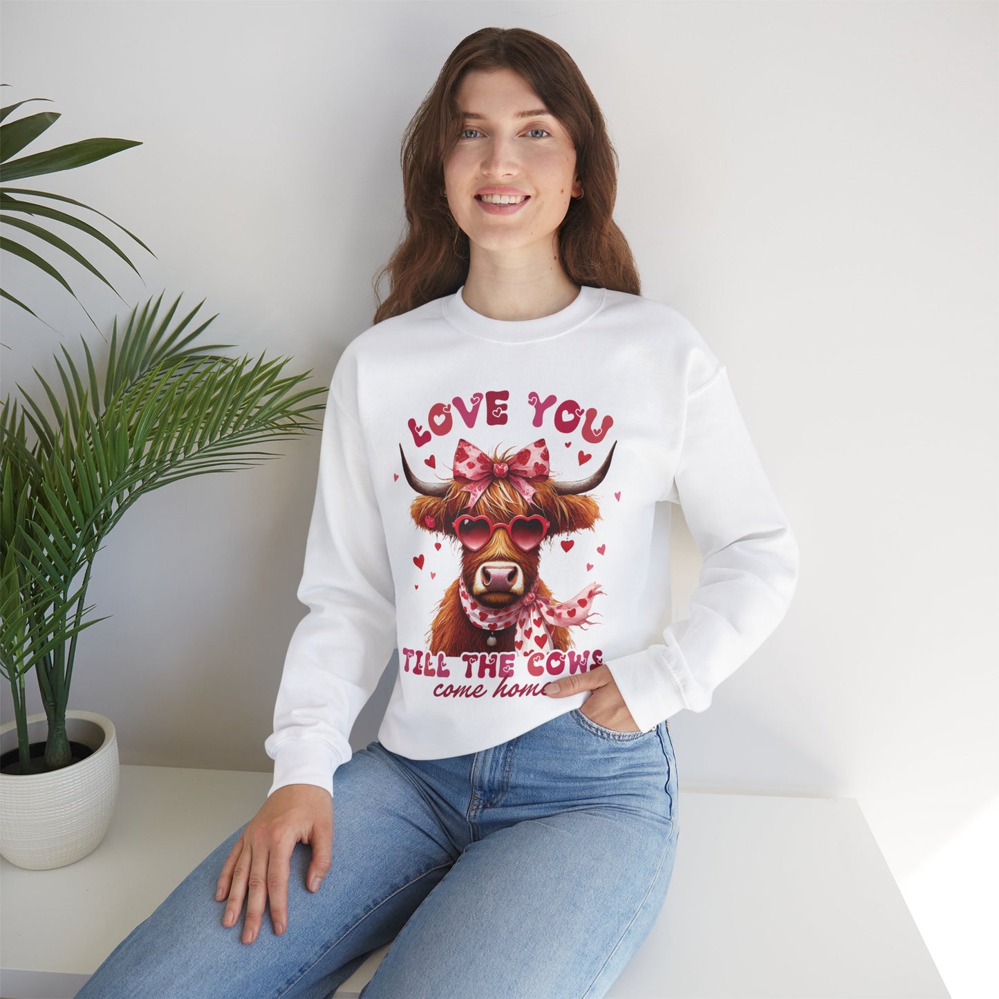 Love you till the cows come home Highland Cow Valentine Sweatshirt