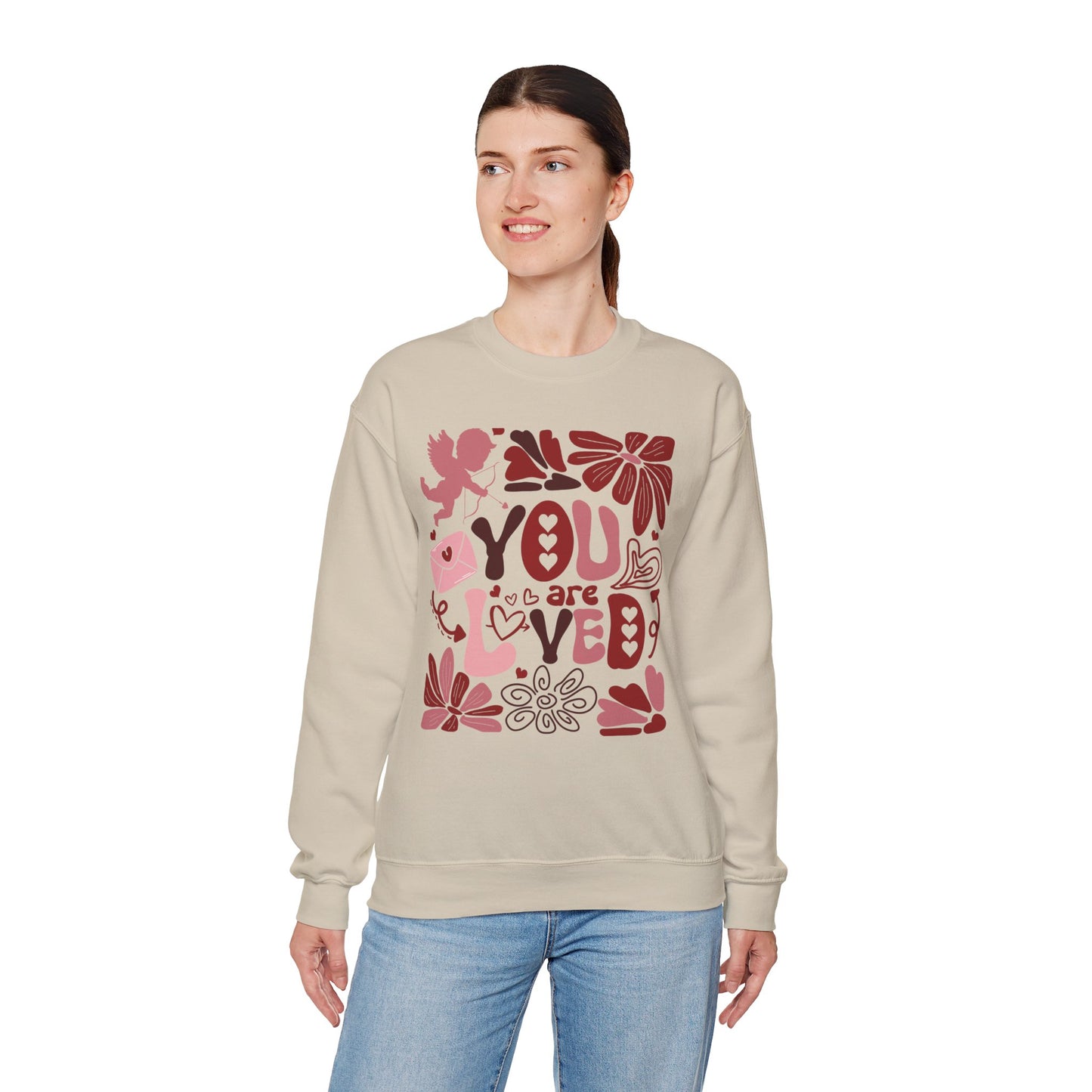 Boho You Are Loved Valentine Sweatshirt