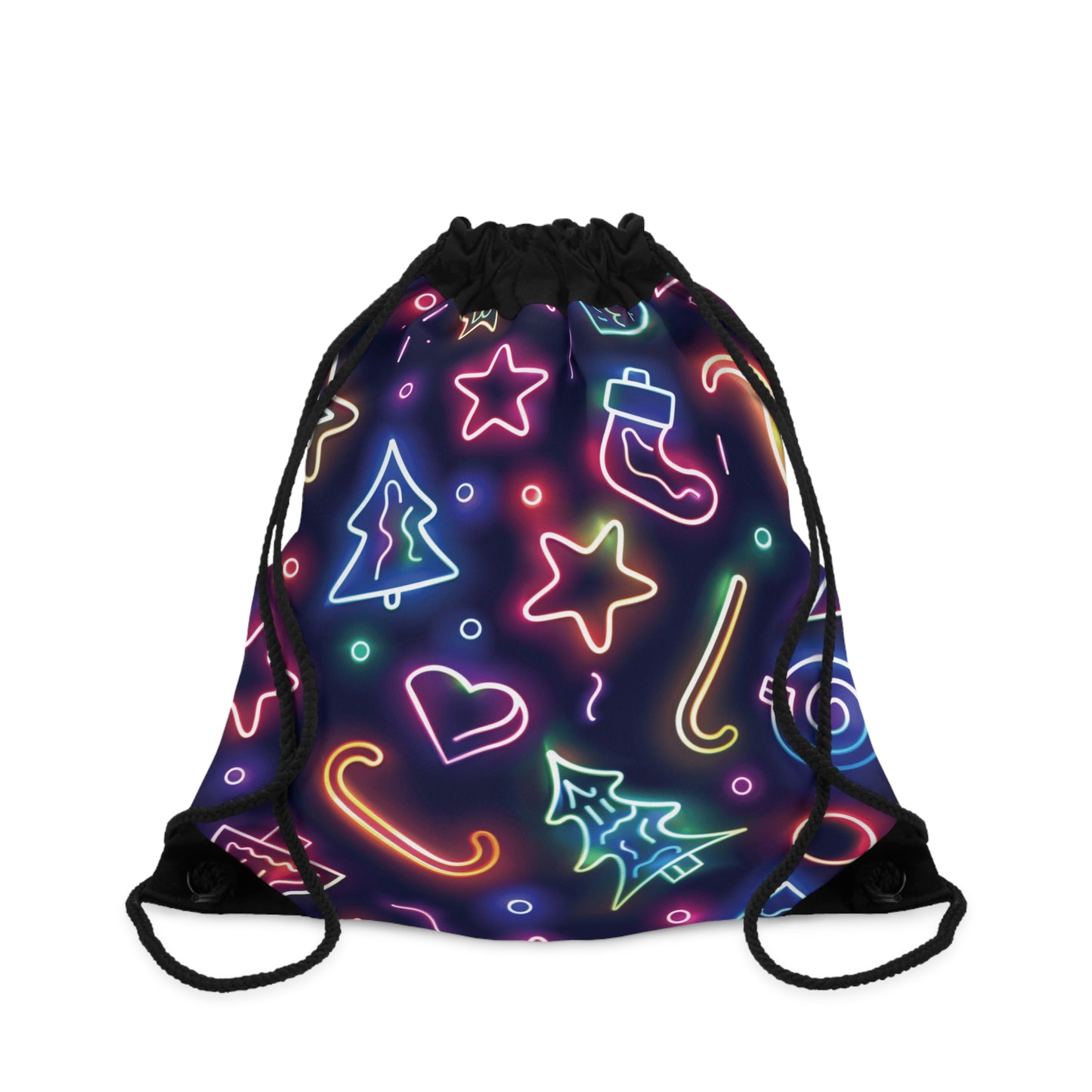 Neon Christmas Drawstring Bag