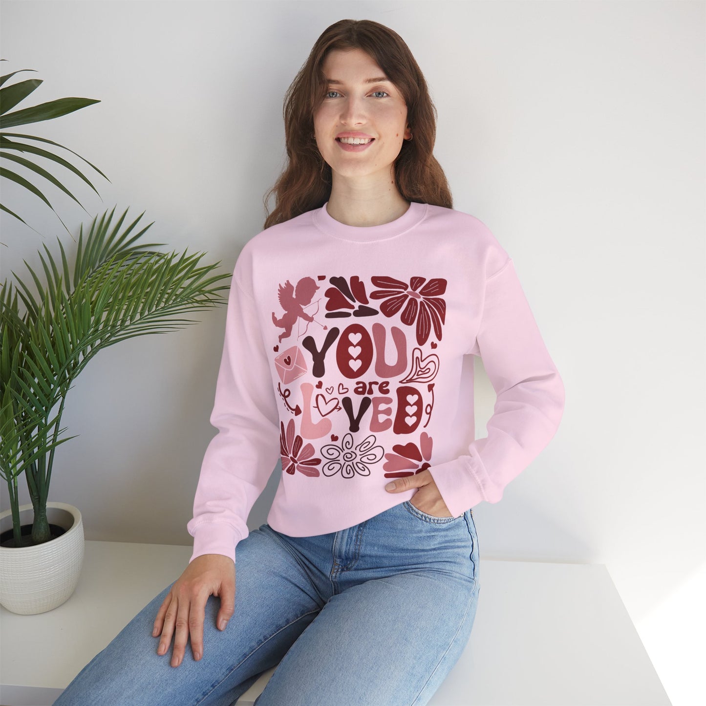 Boho You Are Loved Valentine Sweatshirt