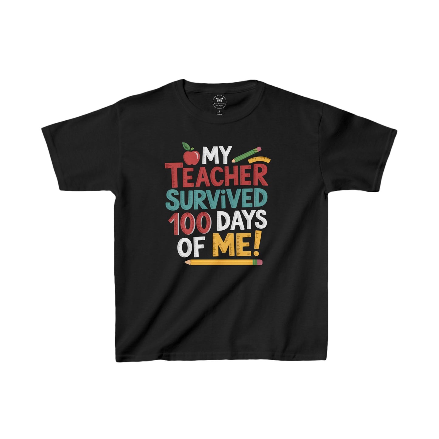 Kids Tee-My Teacher Survived 100 days of Me