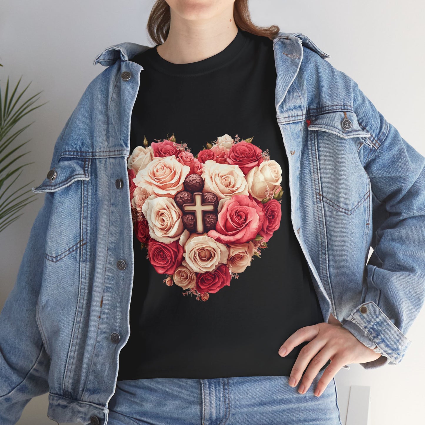 Love Like Jesus Rose Heart Valentine Tee