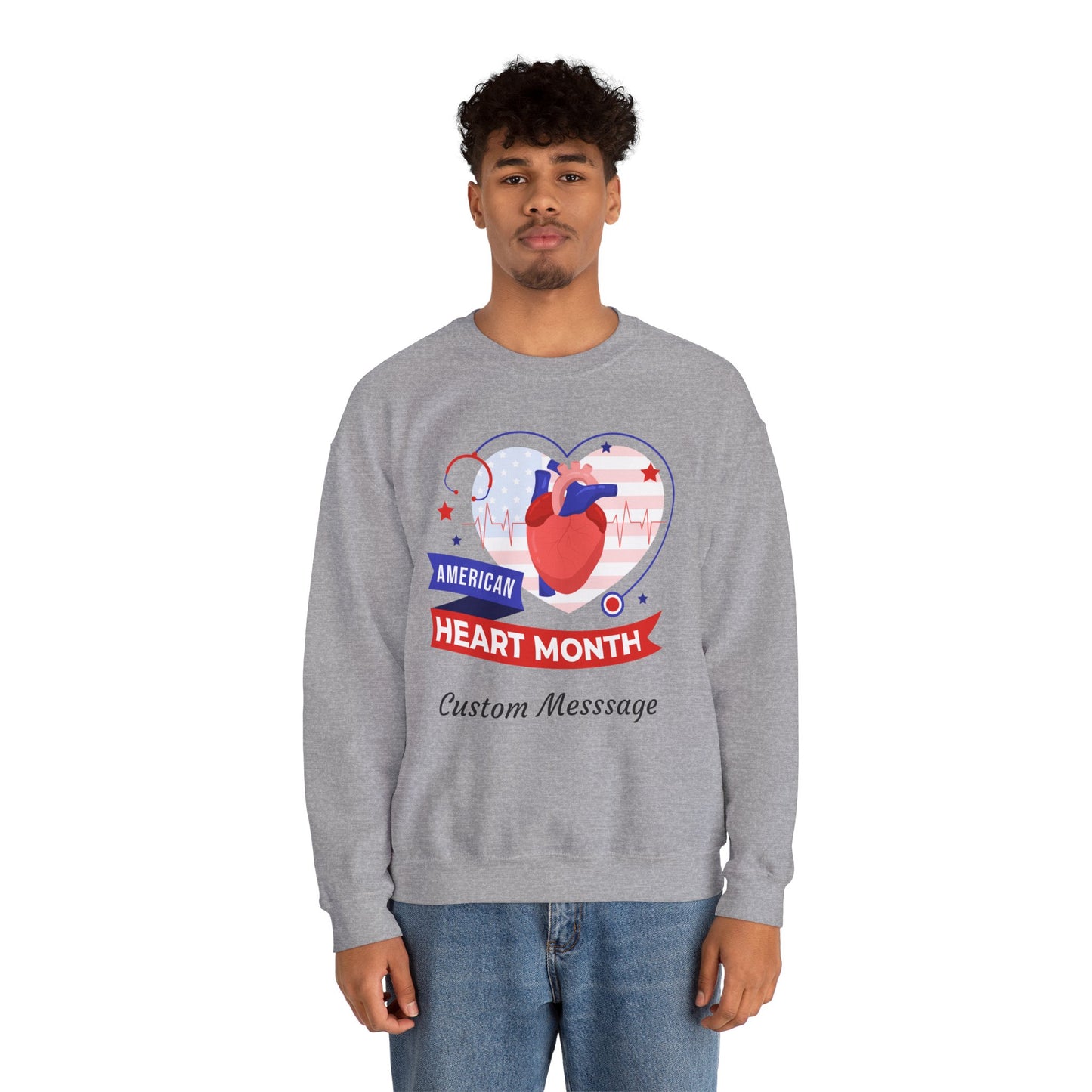 Unisex Sweatshirt - Personalized American Heart Month