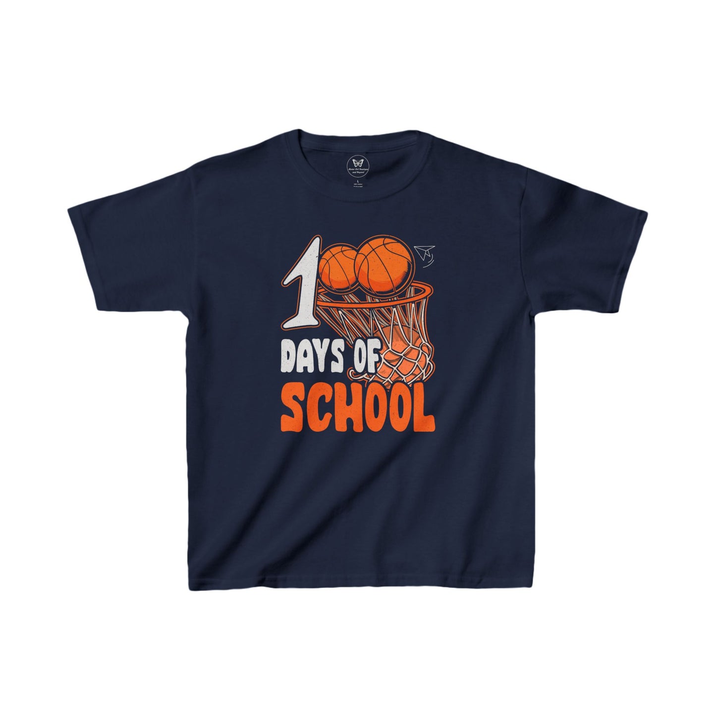 Kid's Tee - I00 Days of School Basketball