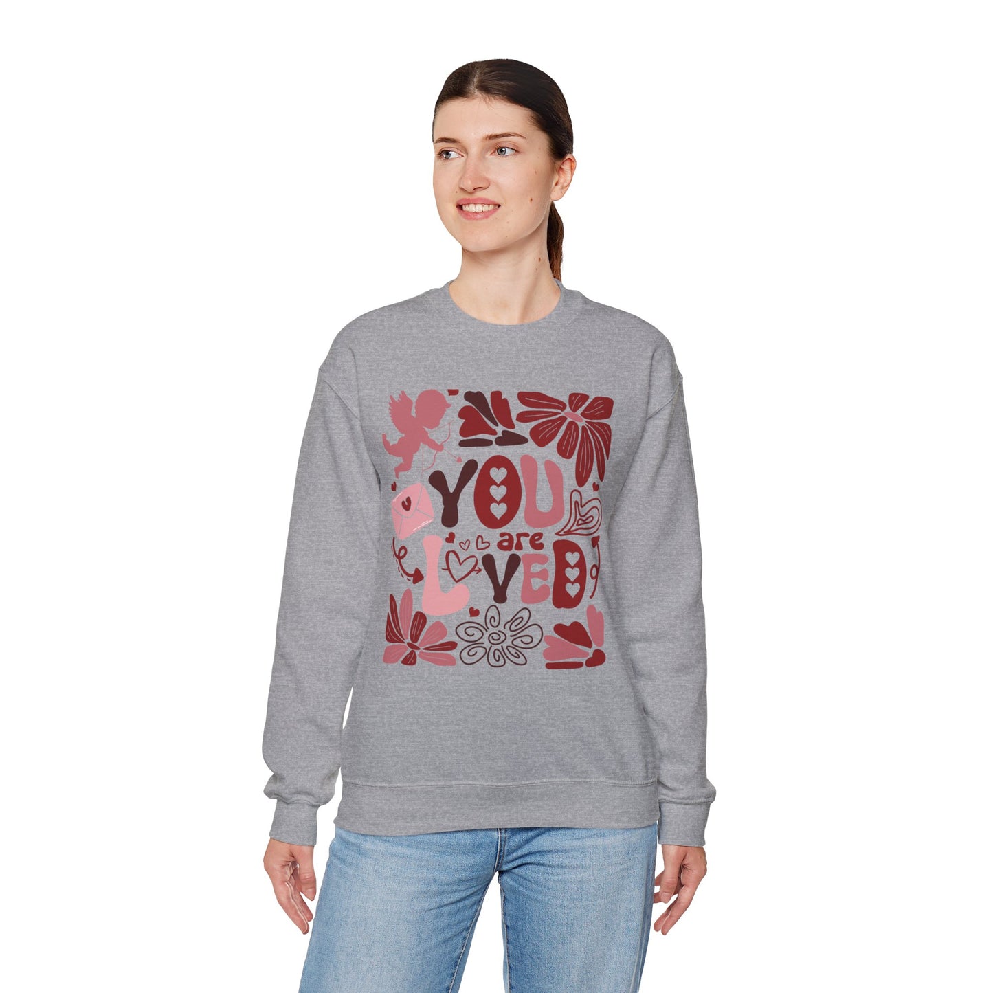 Boho You Are Loved Valentine Sweatshirt