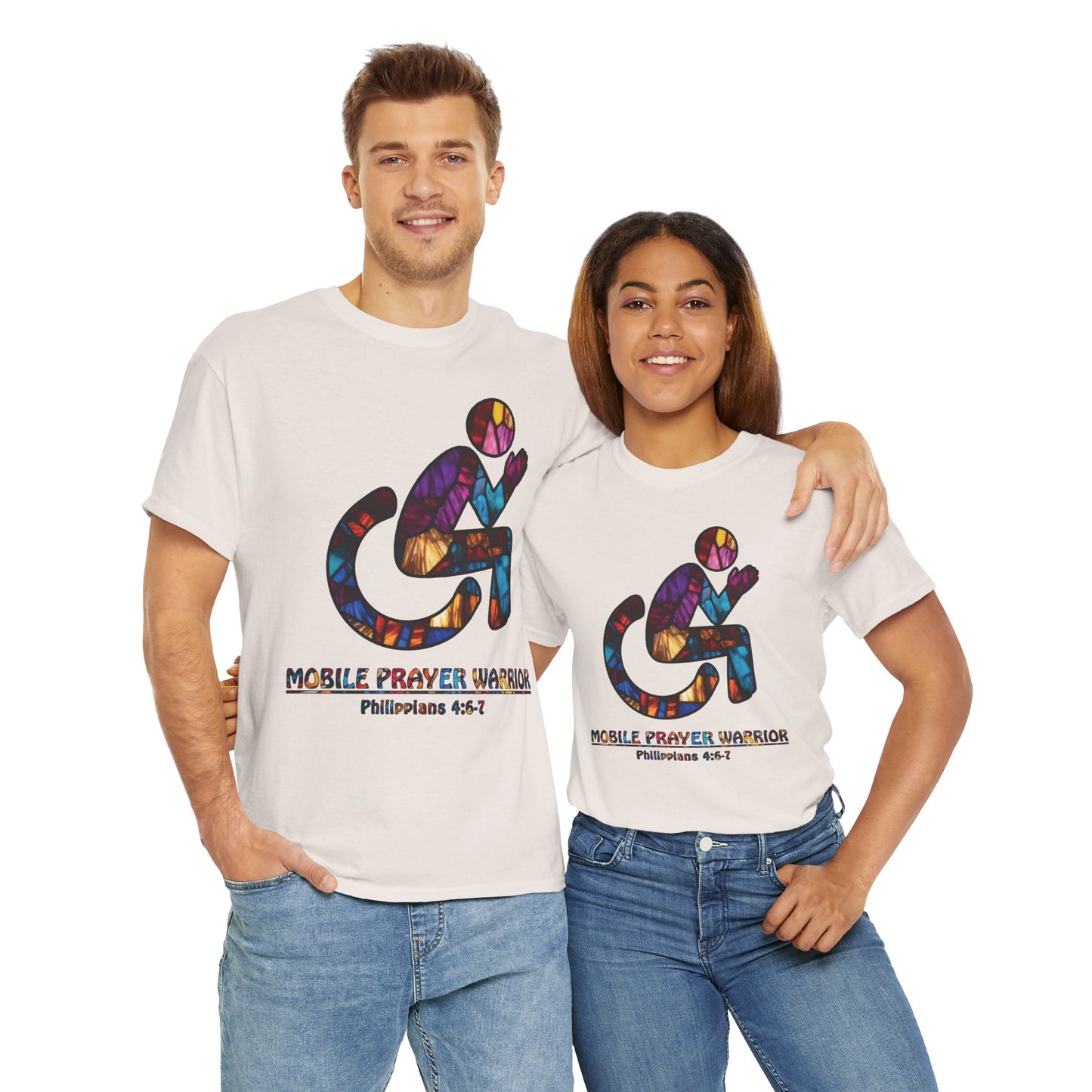 Christian Unisex Tee - Mobile Prayer Warrior Wheelchair Philippians 4:5-7 Tee