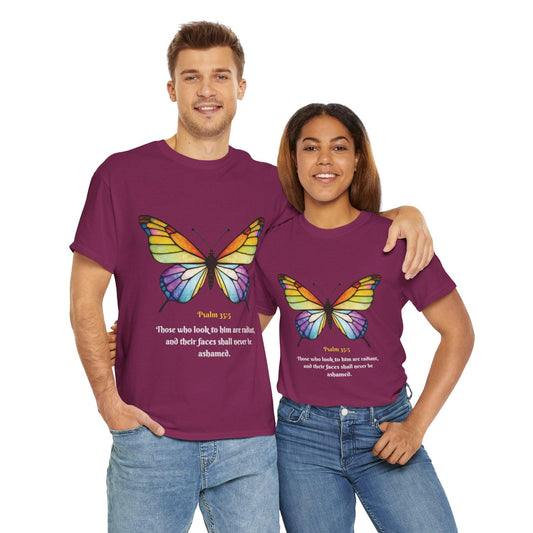 Psalm 35:5 Stained-Glass Butterfly Christian Tee - Motor Girl Boutique