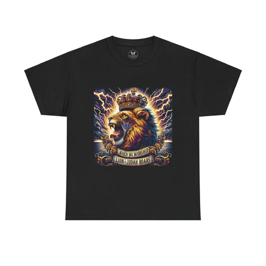 Unisex Tee - When We Worship the Lion of Judah Roars