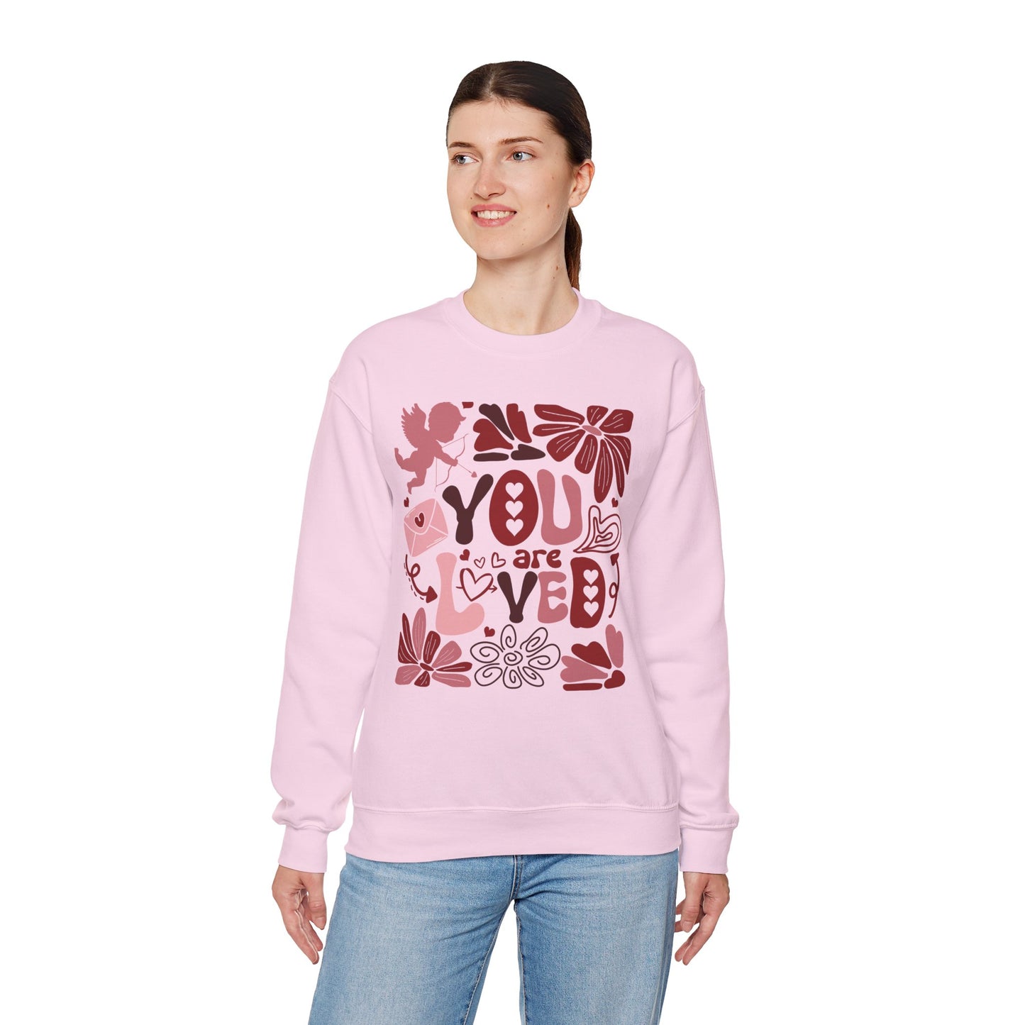 Boho You Are Loved Valentine Sweatshirt