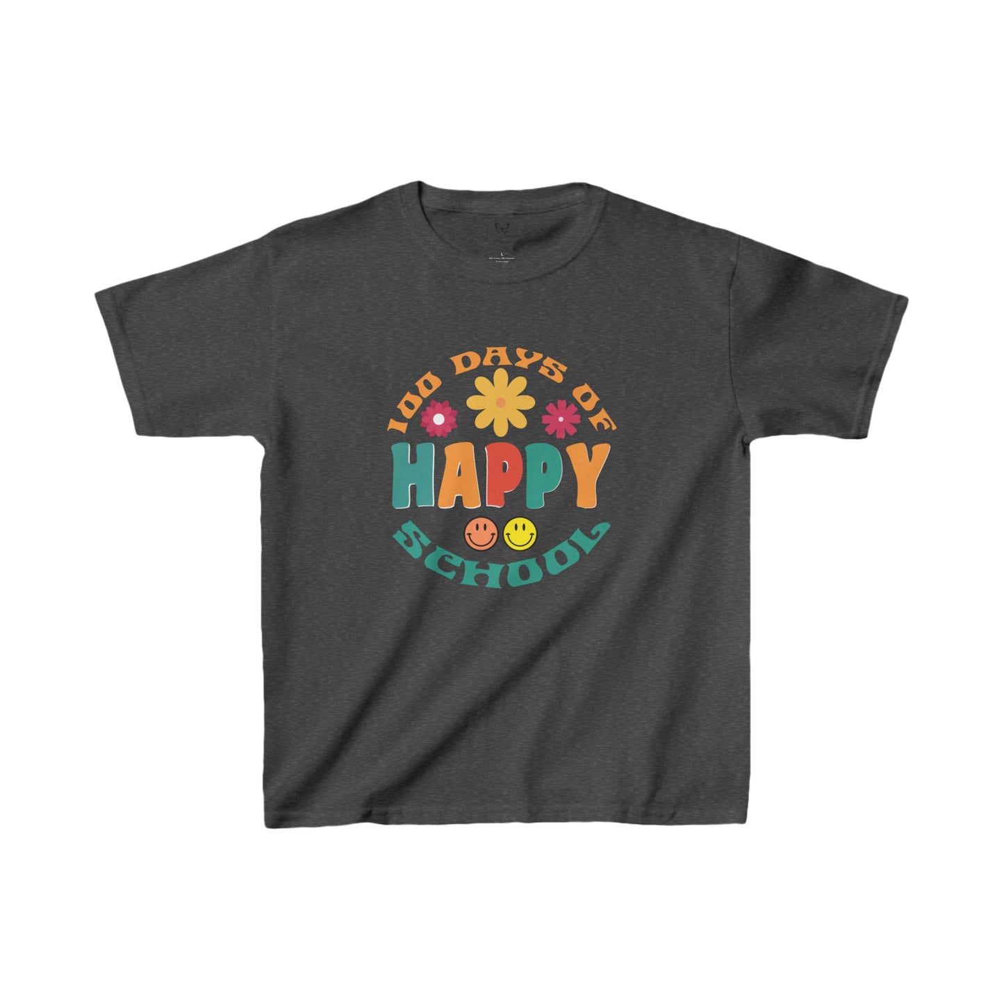 Kids Tee - Groovy Happy 100 Days of School Kids T-Shirt