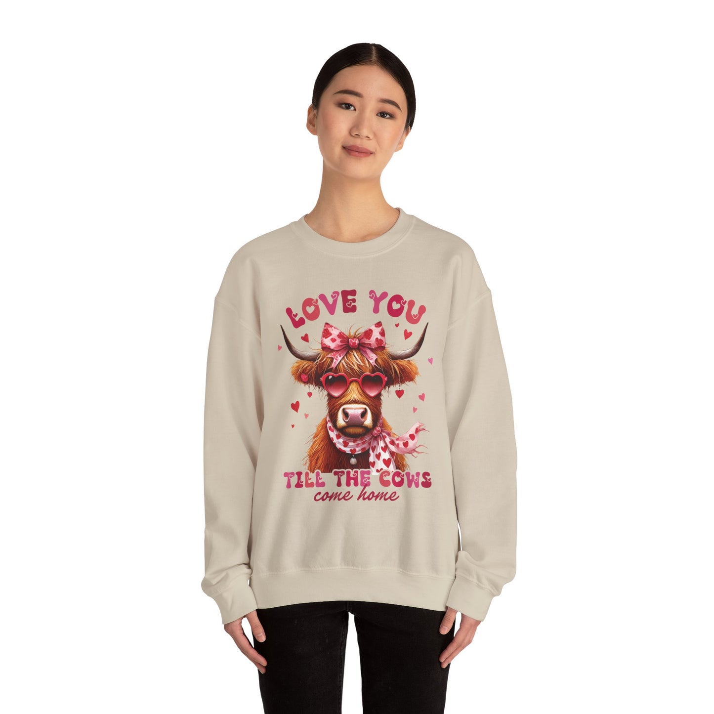 Love you till the cows come home Highland Cow Valentine Sweatshirt