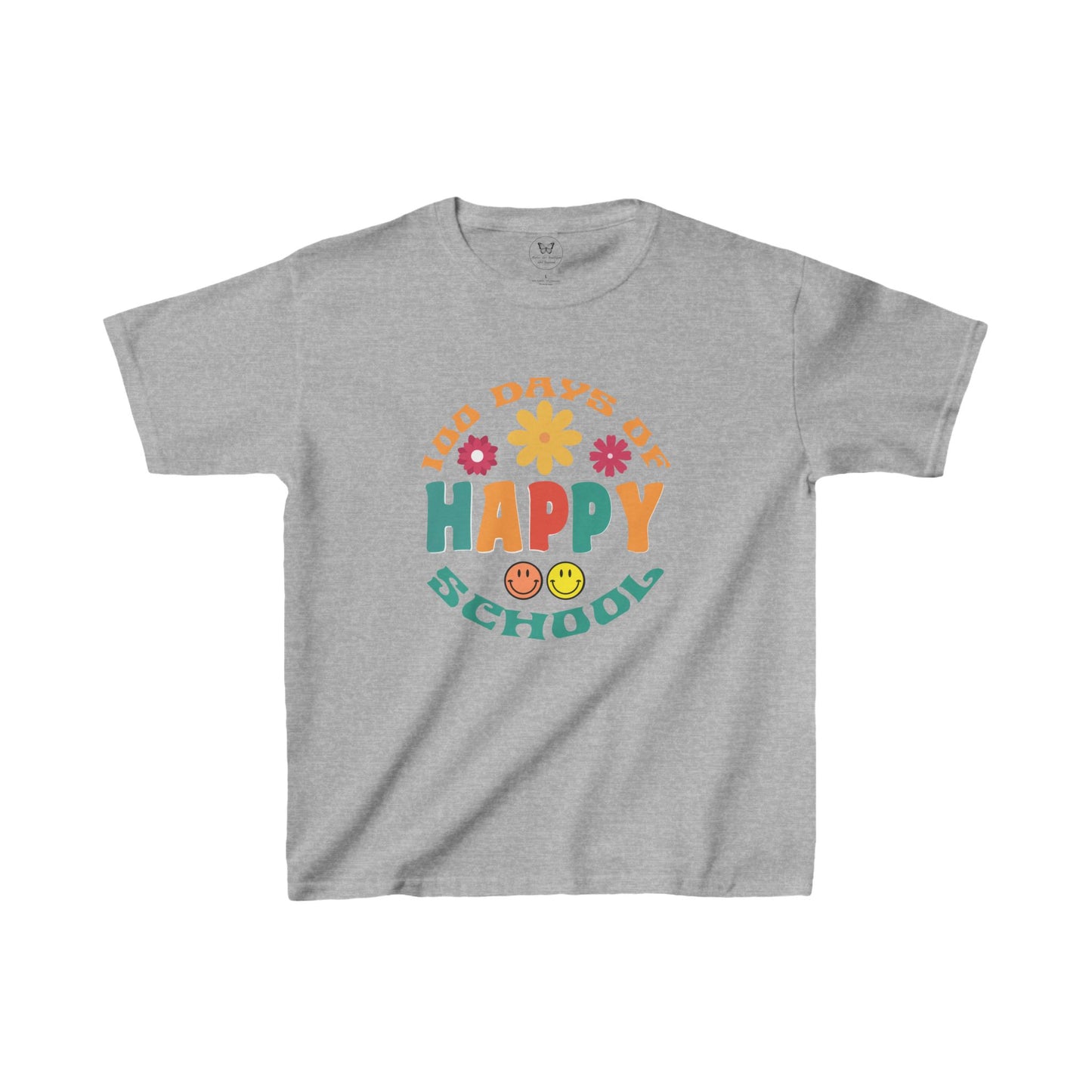 Kids Tee - Groovy Happy 100 Days of School Kids T-Shirt