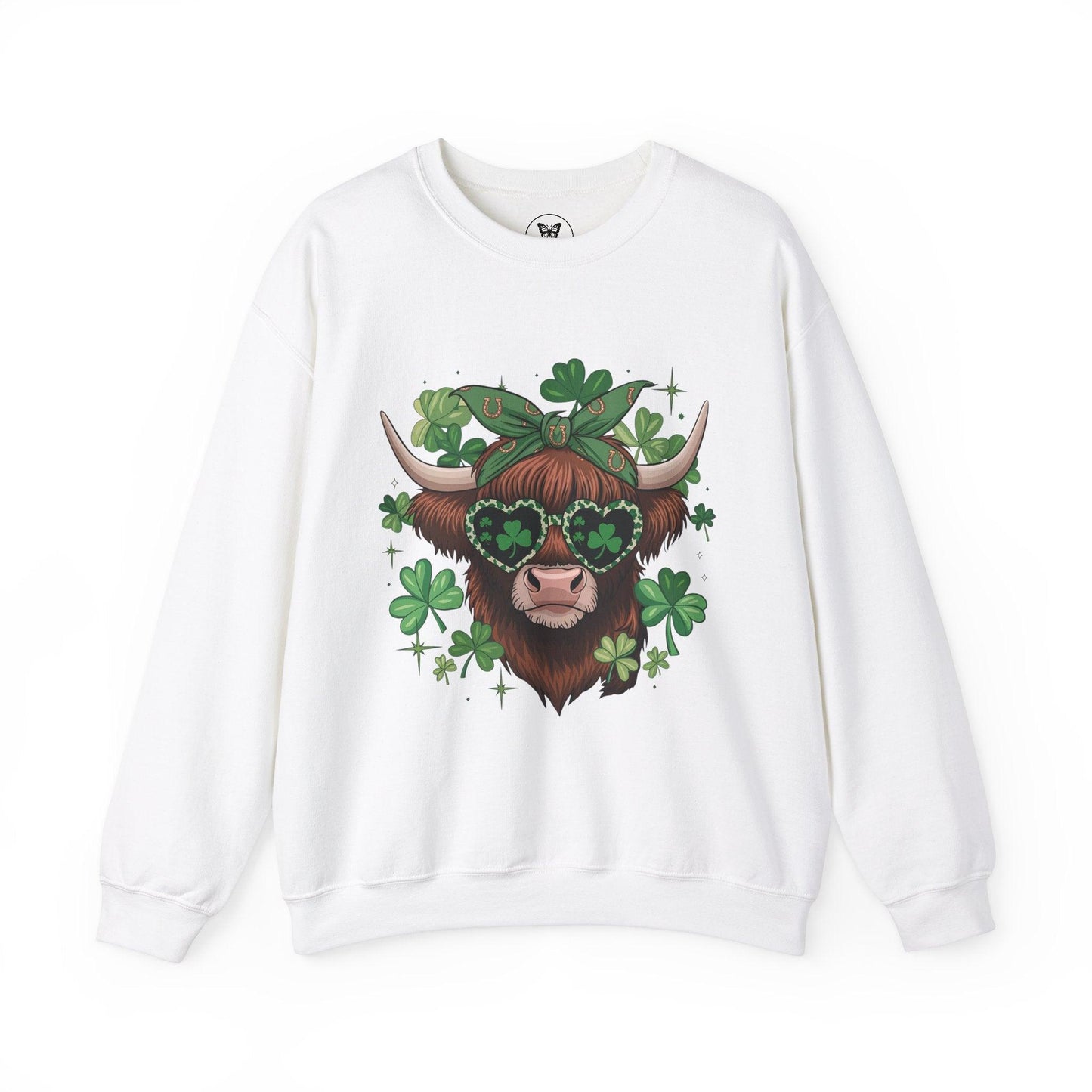 Unisex Sweatshirt: Highland Cow St. Patrick’s Day Style - Motor Girl Boutique