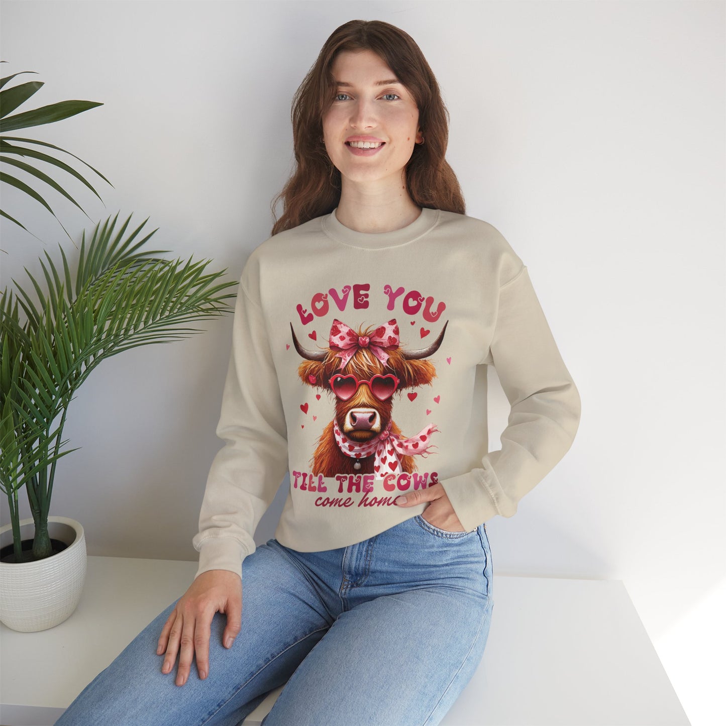 Love you till the cows come home Highland Cow Valentine Sweatshirt