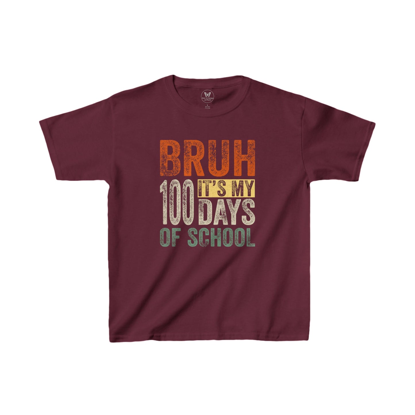 Kid's Tee - Bruh, It's my 100 days of School Distressed