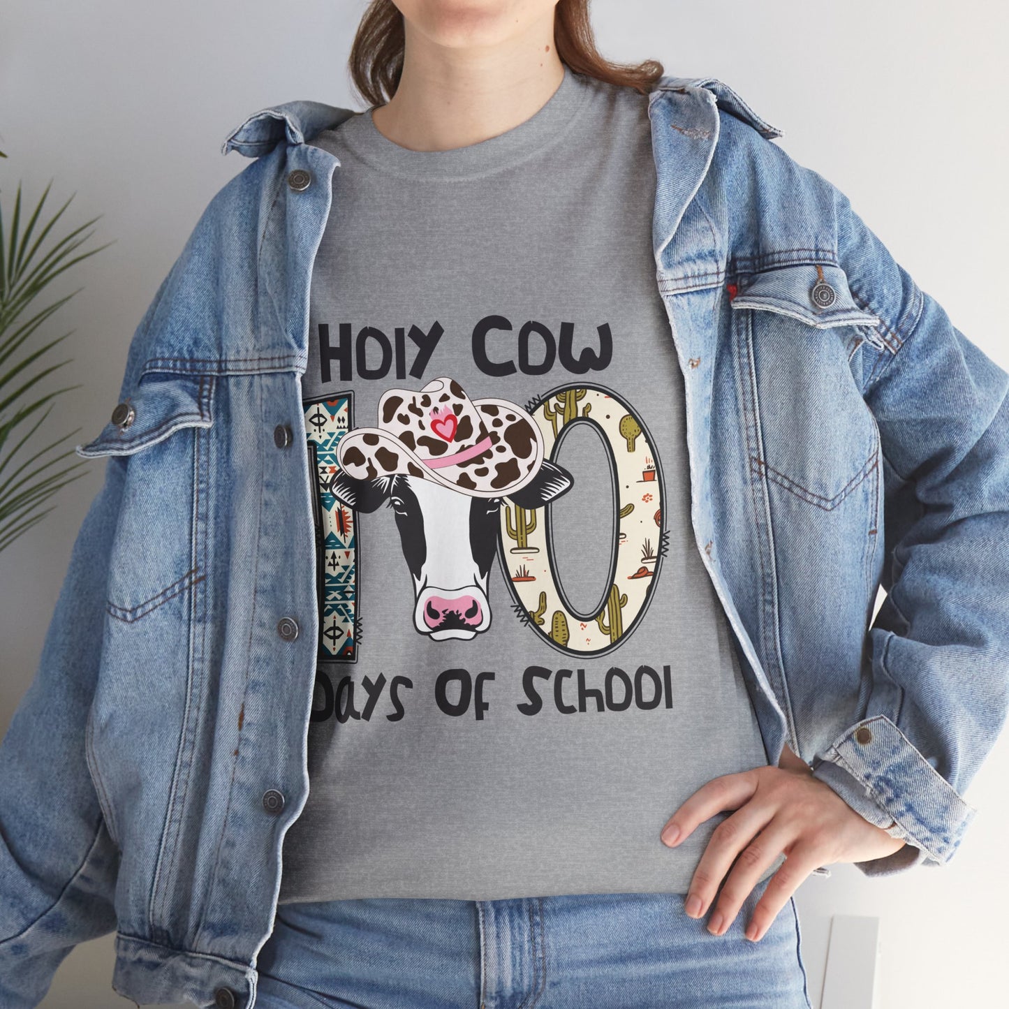 Unisex Tee - Holy Cow, It's 100 Days of School