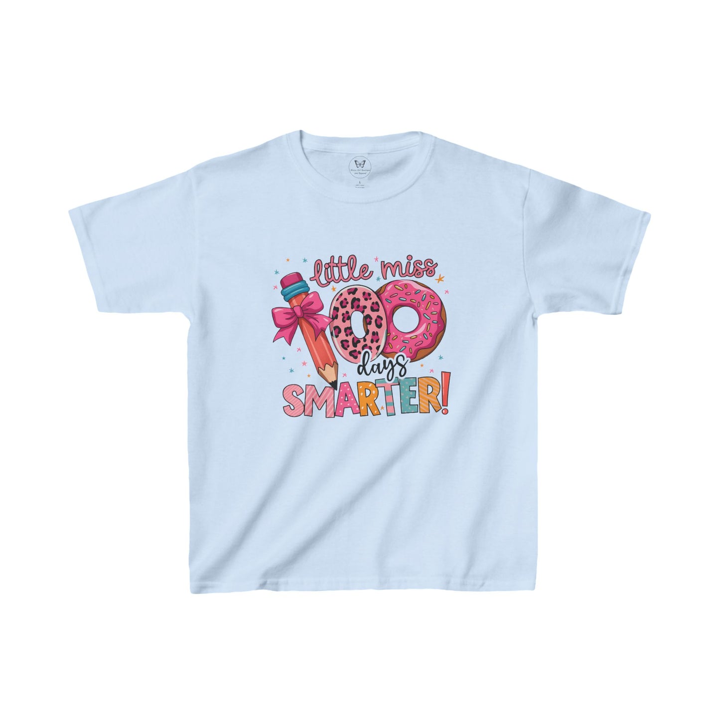 Kids Tee-Little Miss 100 Days Smarter