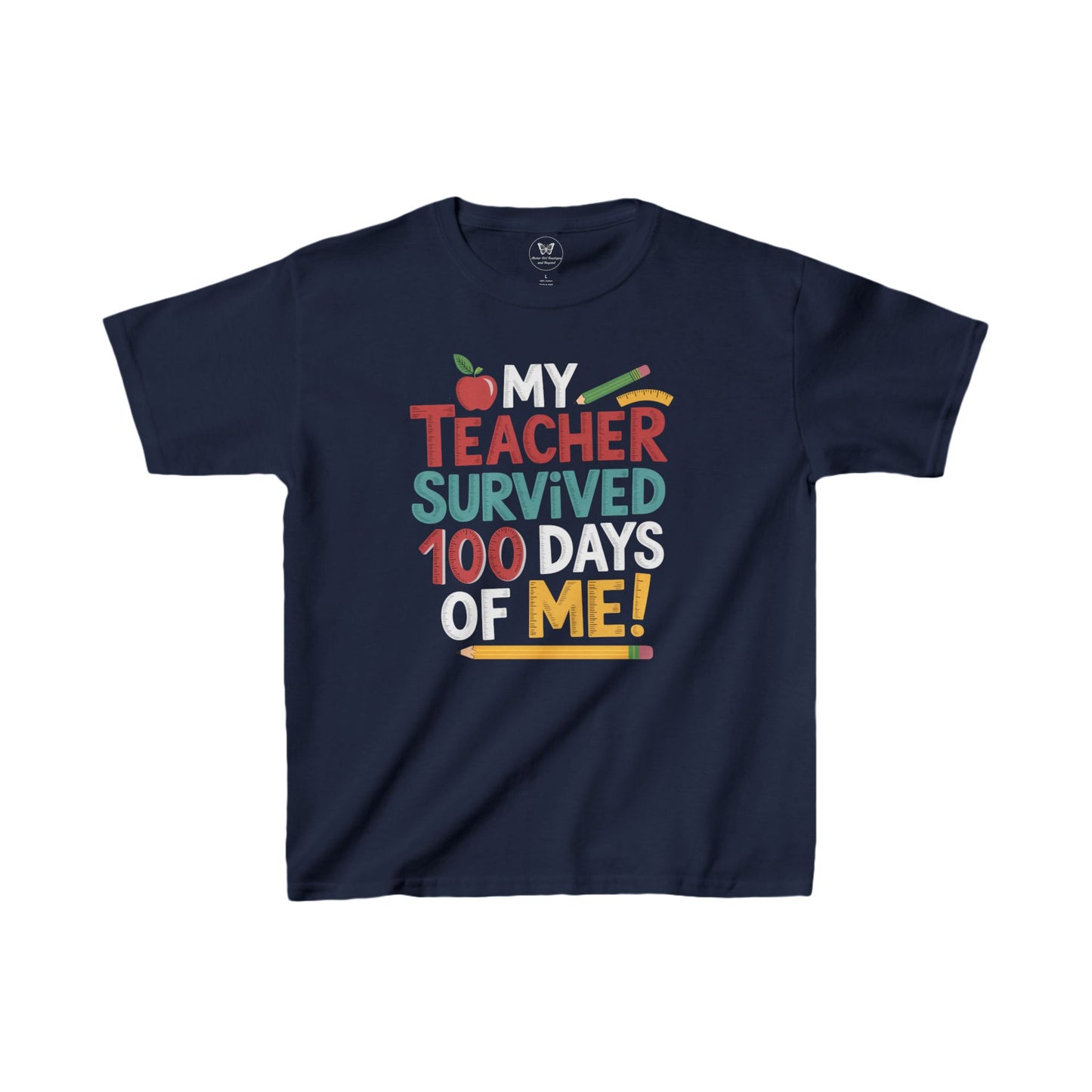 Kids Tee-My Teacher Survived 100 days of Me