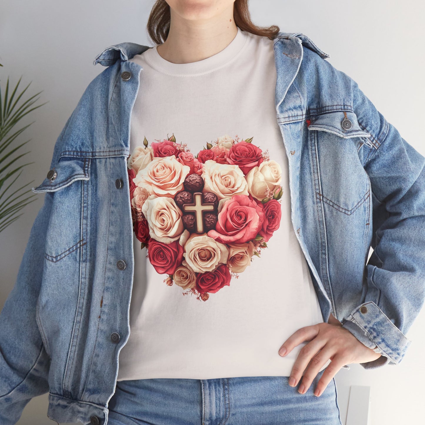 Love Like Jesus Rose Heart Valentine Tee