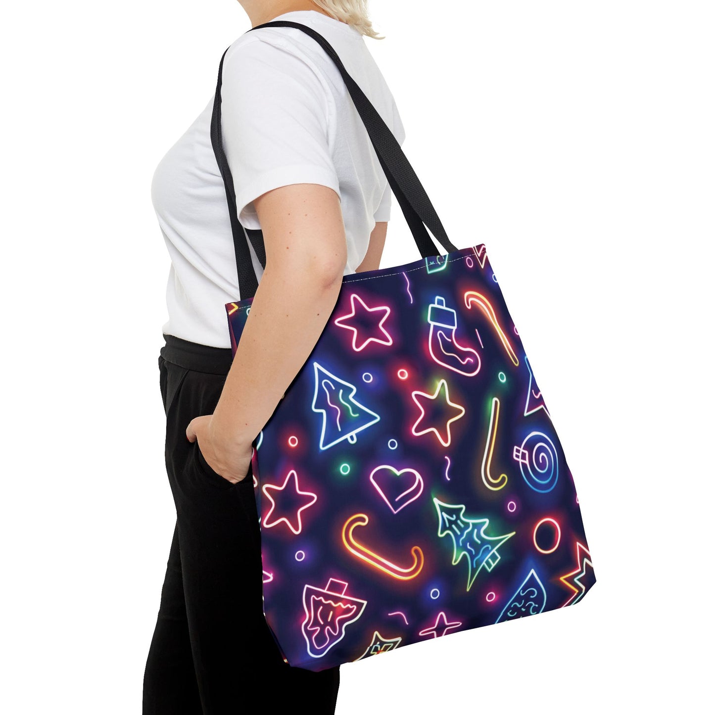 Neon Christmas Tote Bag