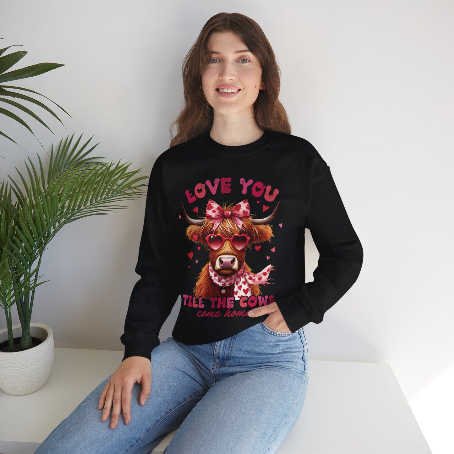 Love you till the cows come home Highland Cow Valentine Sweatshirt