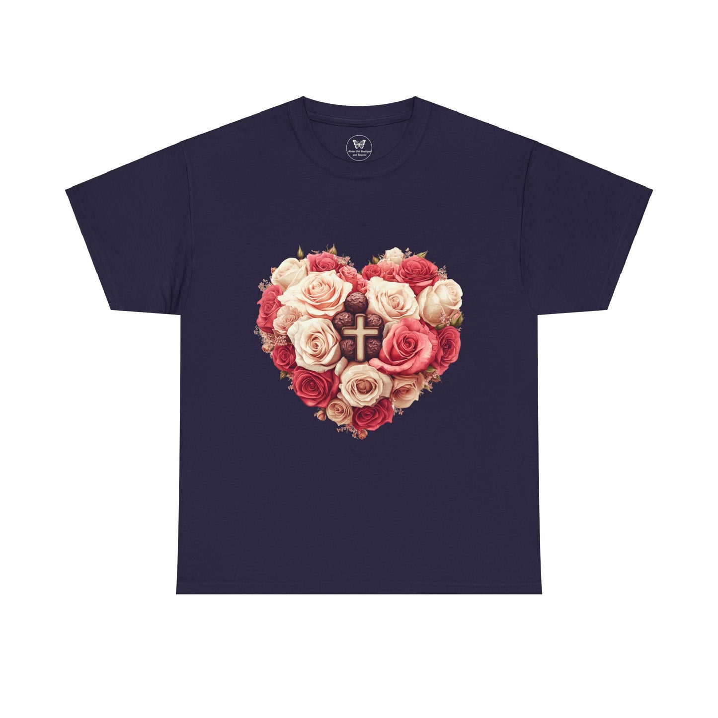 Love Like Jesus Rose Heart Valentine Tee