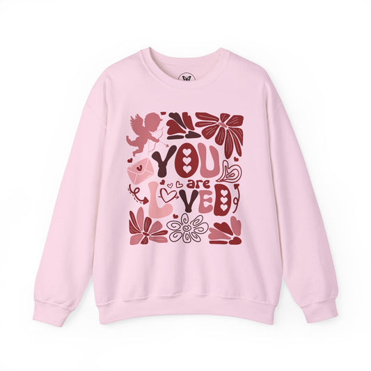 Boho You Are Loved Valentine Sweatshirt