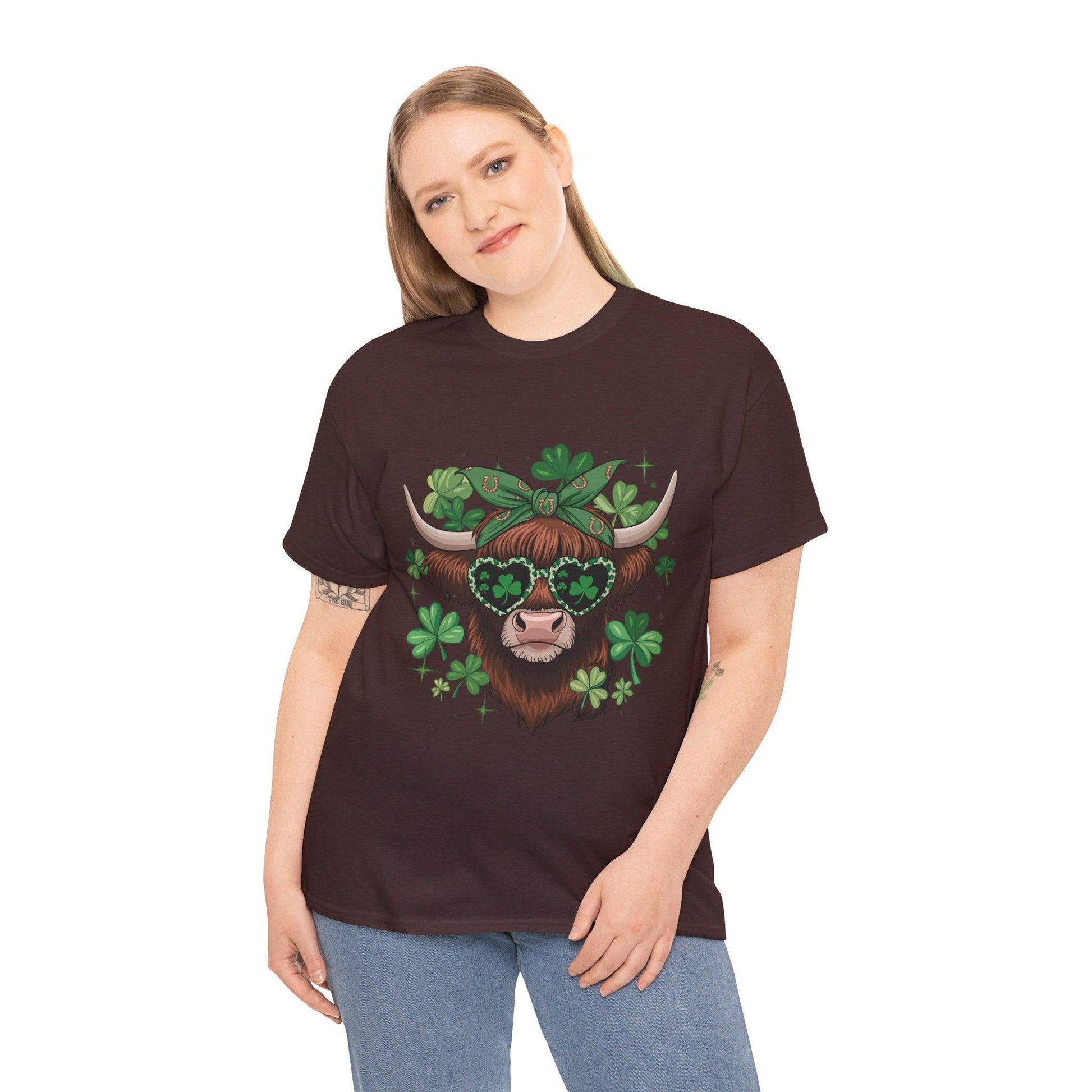 Unisex Tee - Highland Cow St. Patrick’s Day Style - Motor Girl Boutique