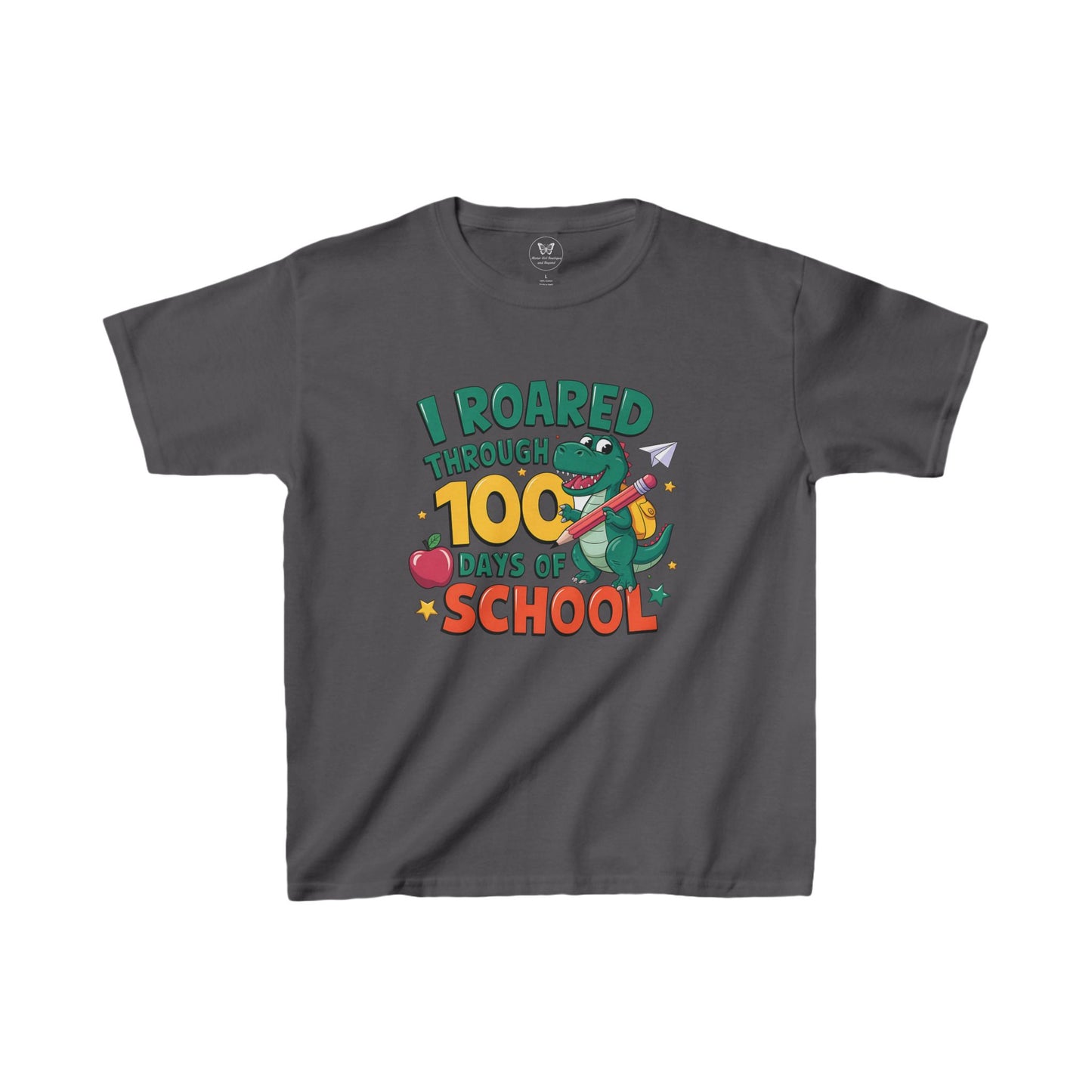 Kids Tee-Roared Through 100 Days School Kids Tee