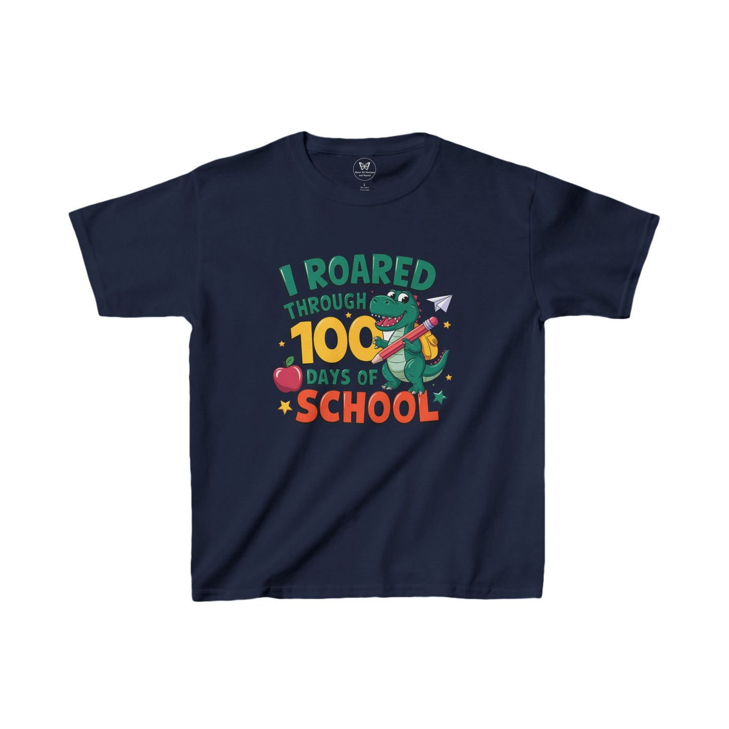 Kids Tee-Roared Through 100 Days School Kids Tee