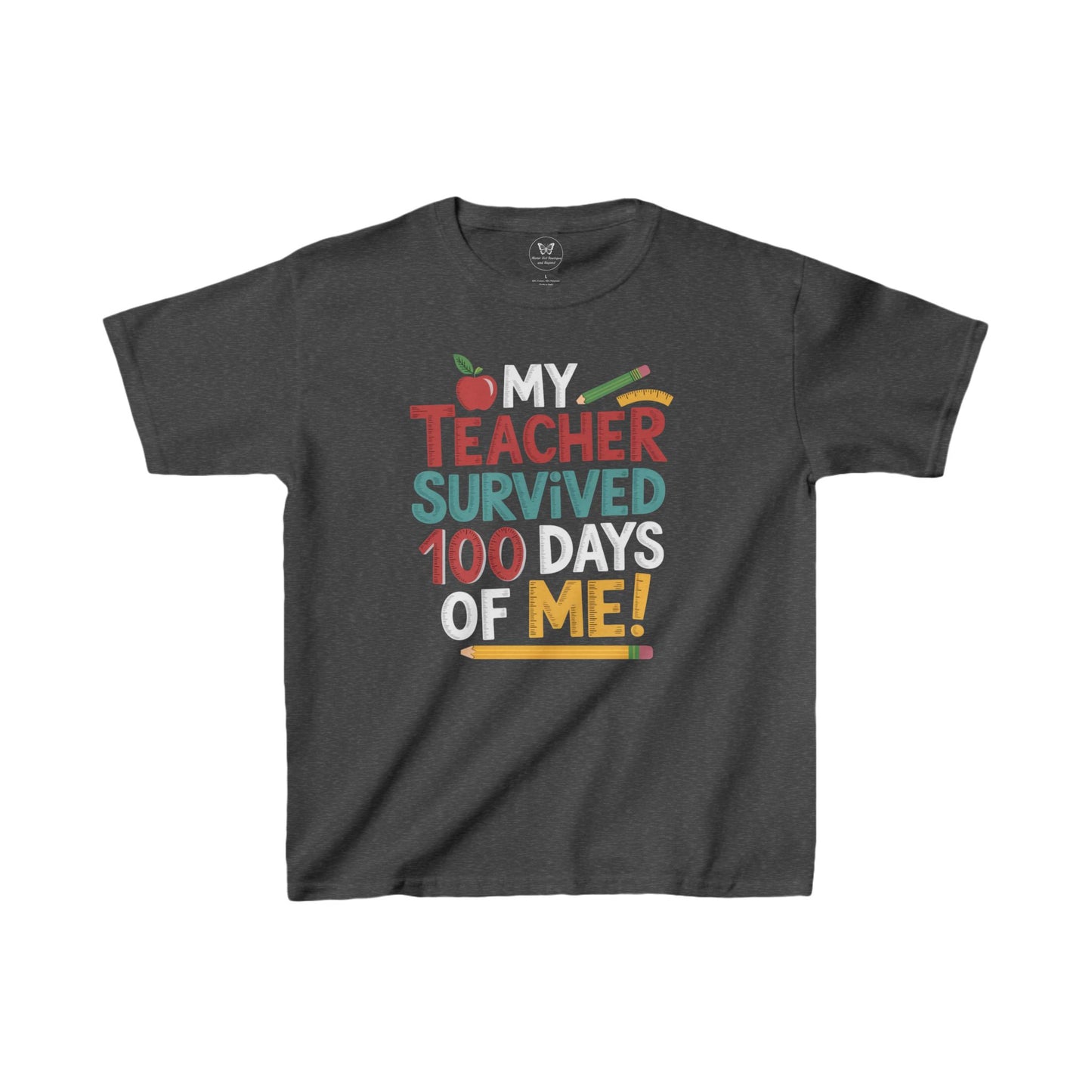 Kids Tee-My Teacher Survived 100 days of Me