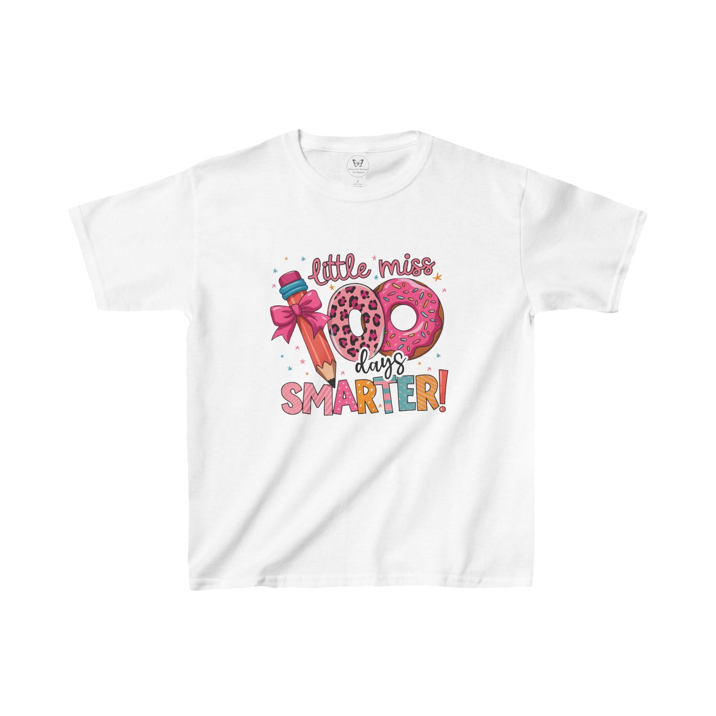 Kids Tee-Little Miss 100 Days Smarter