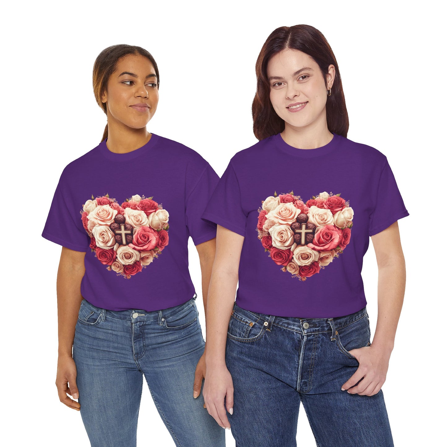 Love Like Jesus Rose Heart Valentine Tee